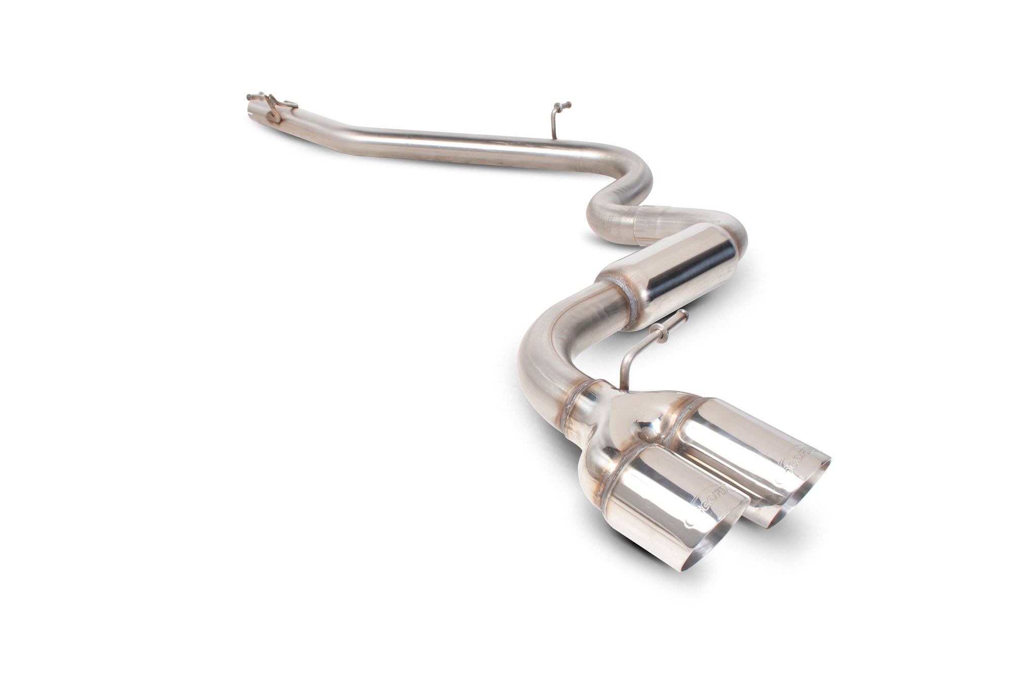 Scorpion Audi TT Mk2 2.0 TDI Quattro coupe cat-back exhaust system with polished stainless steel pipes and muffler.