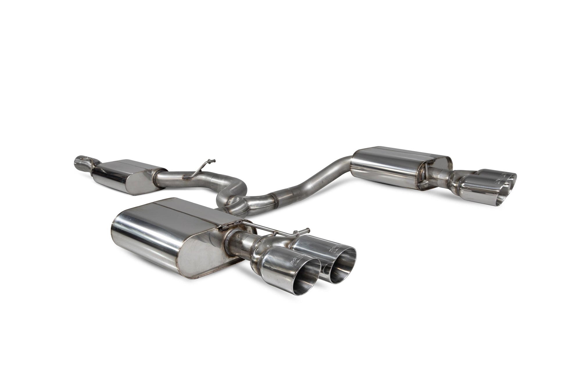 Scorpion Seat Leon Cupra ST 300 Carbon Edition Resonated Cat-Back Exhaust - product view - Polished Daytona (quad) 90mm