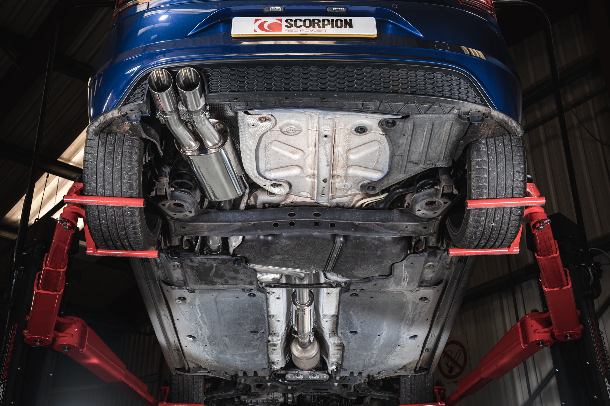 Scorpion Volkswagen Polo GTI AW Pre Facelift GPF model Resonated GPF-Back Exhaust - rear detail view