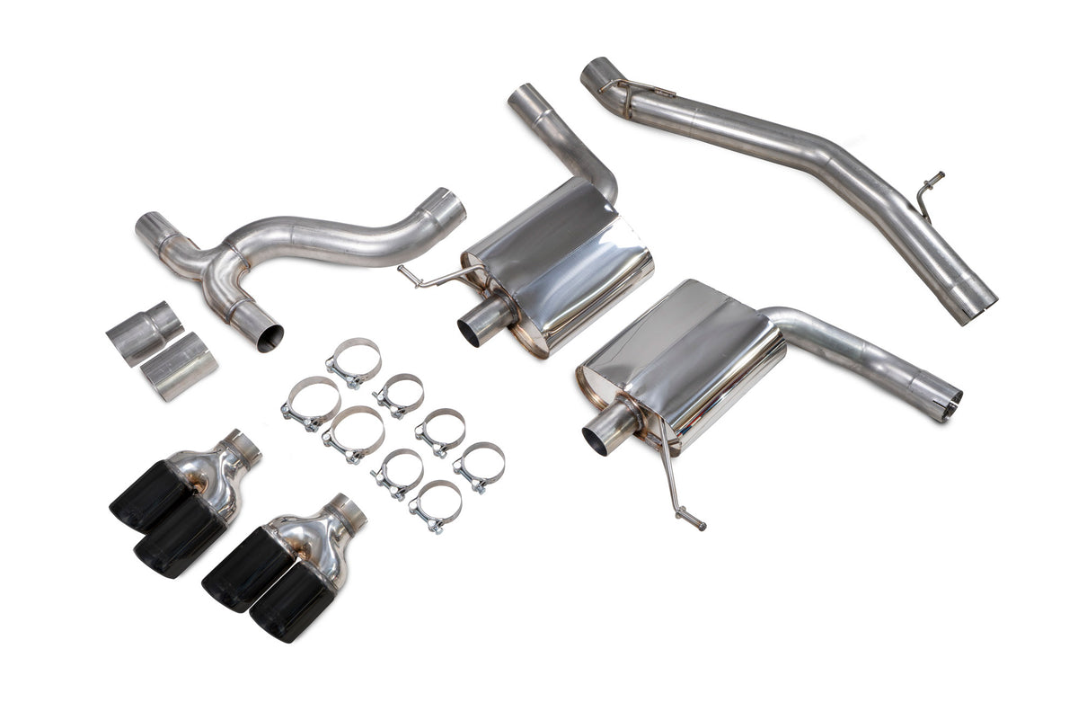 Scorpion Exhausts GPF-Back Exhaust System for Seat Leon Cupra ST 300 4Drive, showing the stainless steel exhaust pipes and tips.