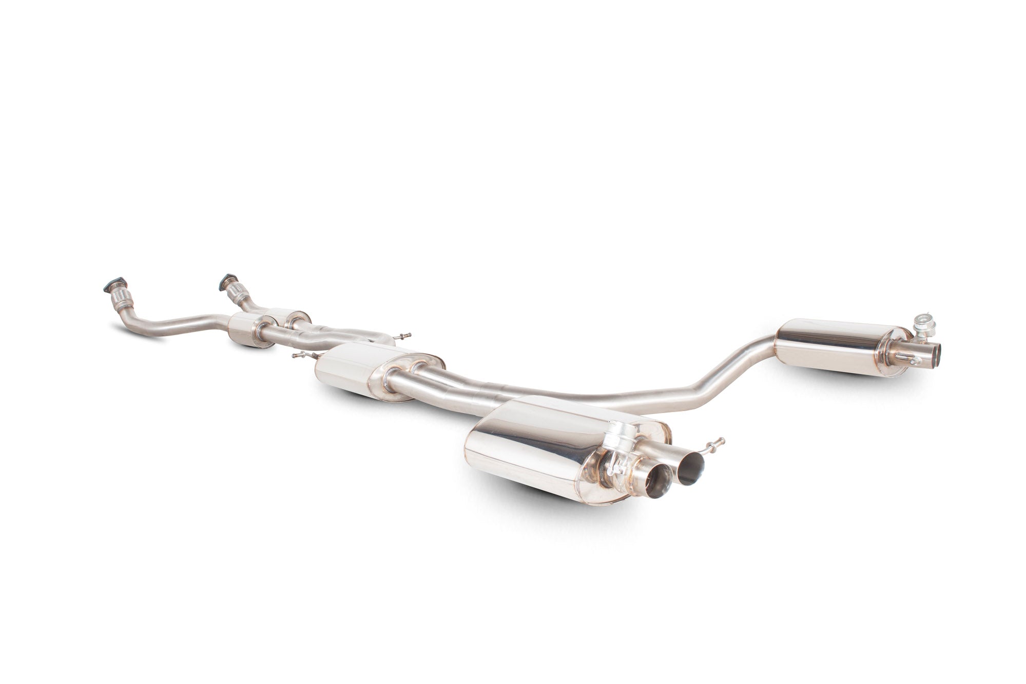 Scorpion Audi RS4 B8 4.2 FSI quattro Avant and RS5 4.2 V8 Coupe resonated cat-back exhaust system with active exhaust valve.