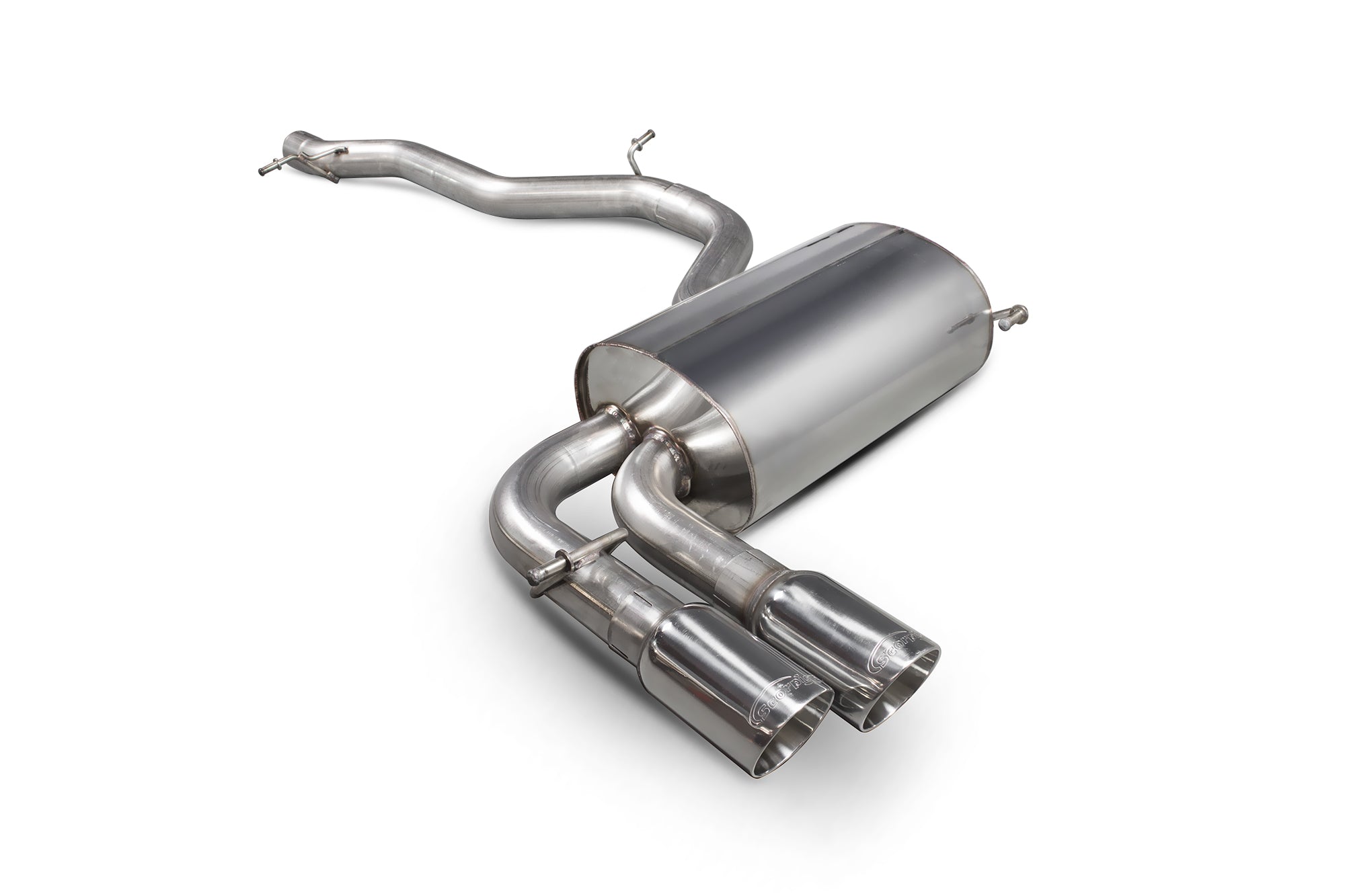 Scorpion Audi S3 8P 3 Door & Sportback Non-Res Cat-Back Exhaust - product view - Polished Daytona (twin) 90mm