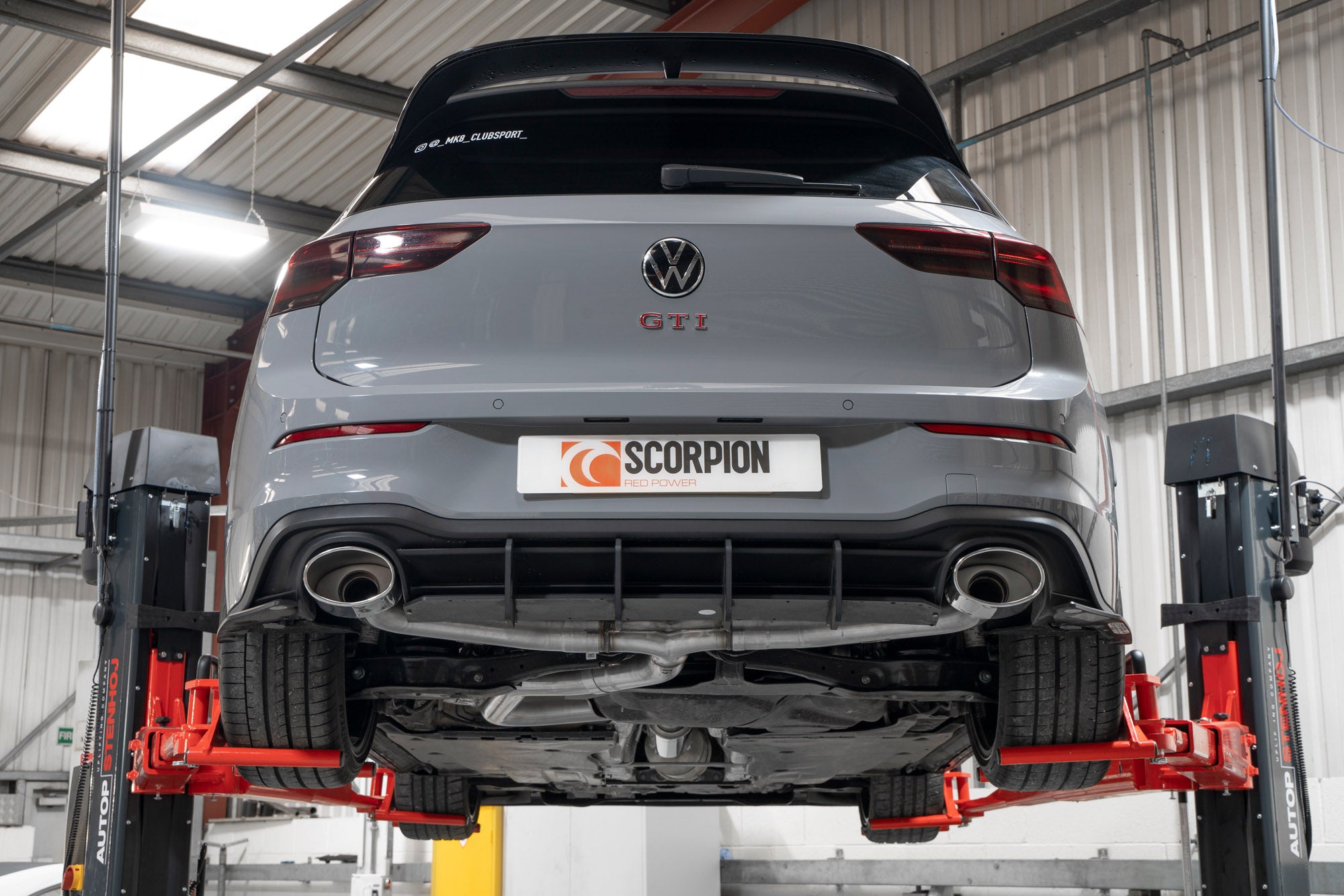 Scorpion Volkswagen Golf MK8 MK 8.5 GTI Clubsport Resonated GPF-Back Exhaust - rear detail view