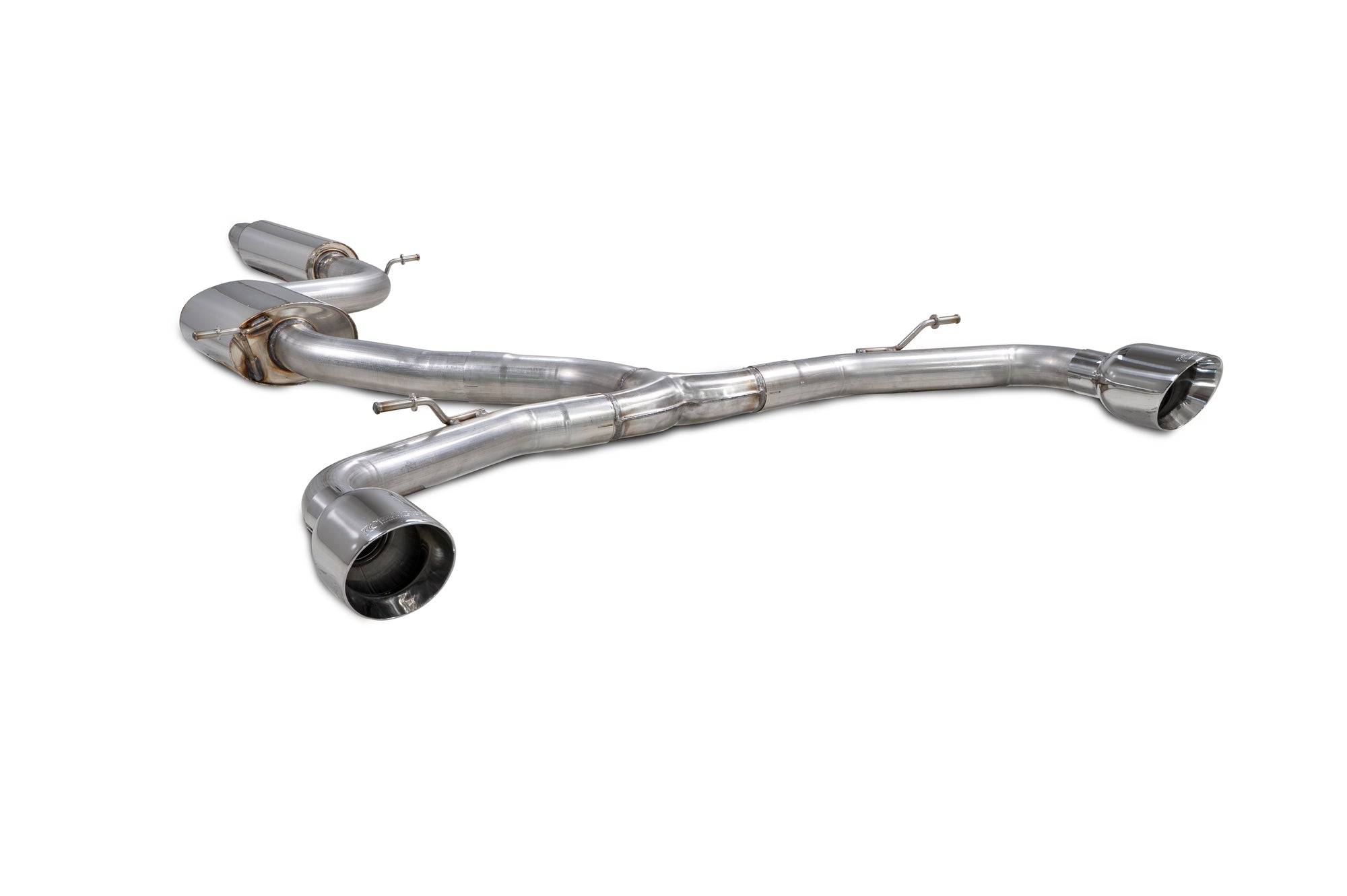 Scorpion Volkswagen Golf MK8 MK 8.5 GTI Clubsport Resonated GPF-Back Exhaust - product view - Polished Daytona 114mm