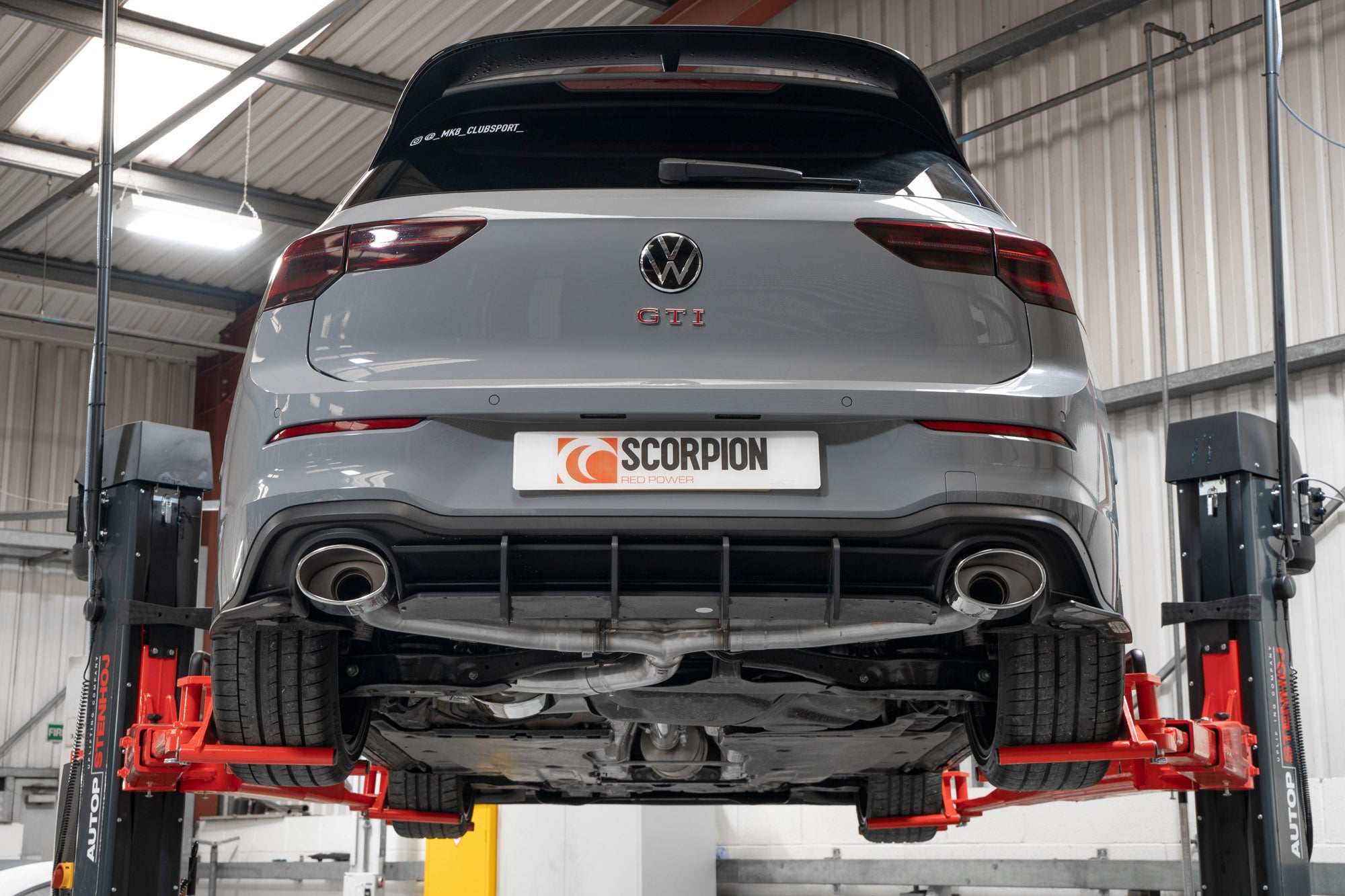 Scorpion Volkswagen Golf MK8 MK 8.5 GTI Clubsport Non-Res GPF-Back Exhaust - rear detail view