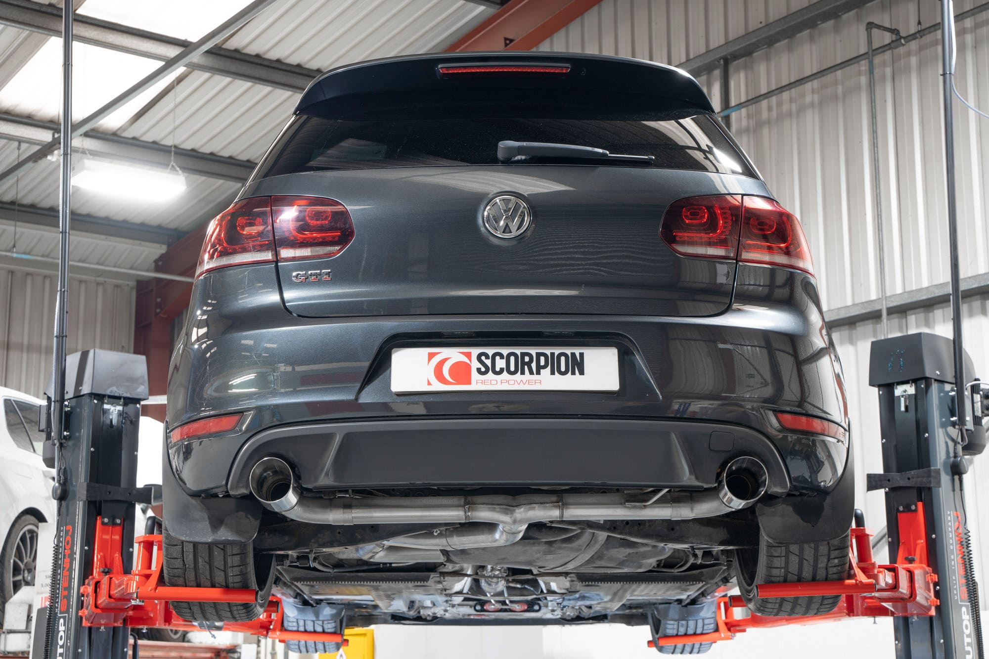 Scorpion Volkswagen Golf Mk6 Gti 2.0 Tsi & Edition 35 Non-Res Cat-Back Exhaust - rear detail view