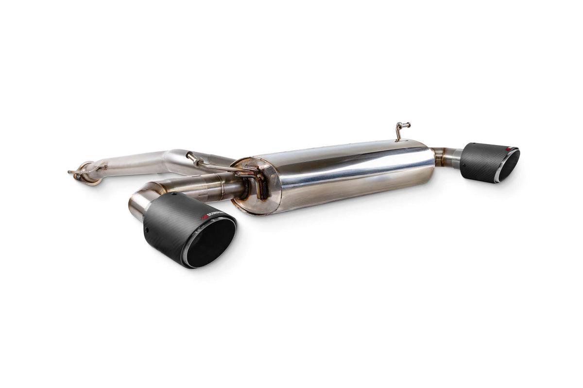 Scorpion Toyota Yaris GR Gen 2 GPF-Back Exhaust System with non-resonated design and polished metal finish.