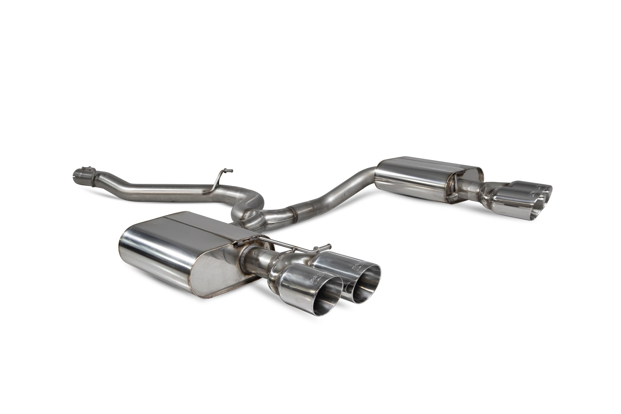 Scorpion Volkswagen Golf MK7.5 Non-Res Cat-Back Exhaust - product view - Polished Daytona (quad) 90mm