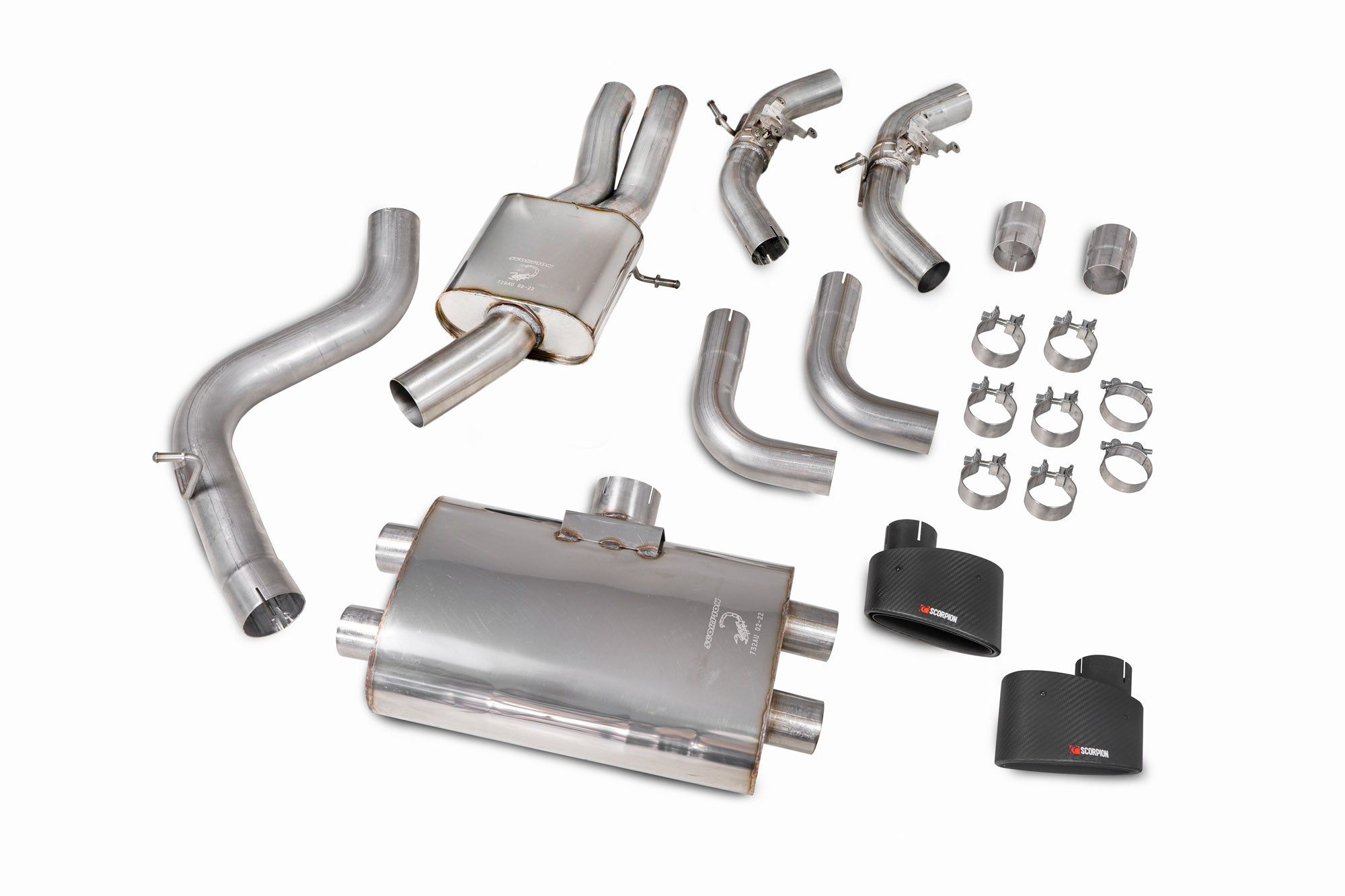 Scorpion Audi RS3 8V Resonated GPF-Back Exhaust - kit view