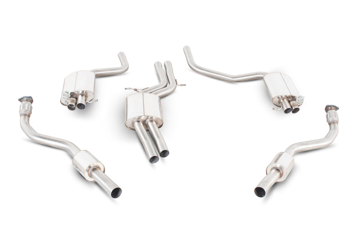 Scorpion Audi RS4 B8 4.2 FSI quattro Avant and RS5 4.2 V8 coupe resonated cat-back exhaust system with active exhaust valve.