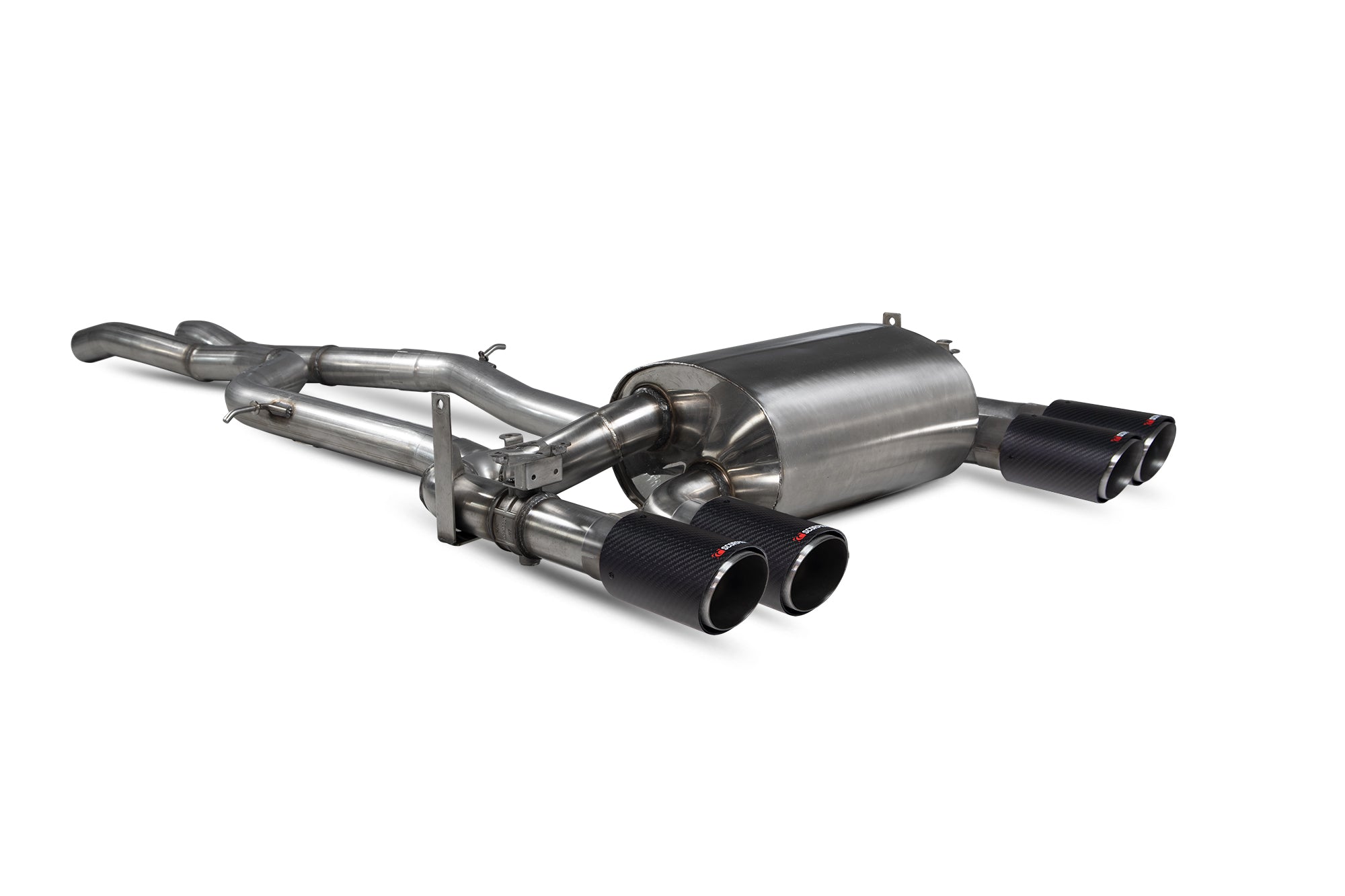Scorpion BMW F80 M3 M4 F82 F83 Non-Res Cat-Back Exhaust - product view - Carbon Fibre Ascari 90mm