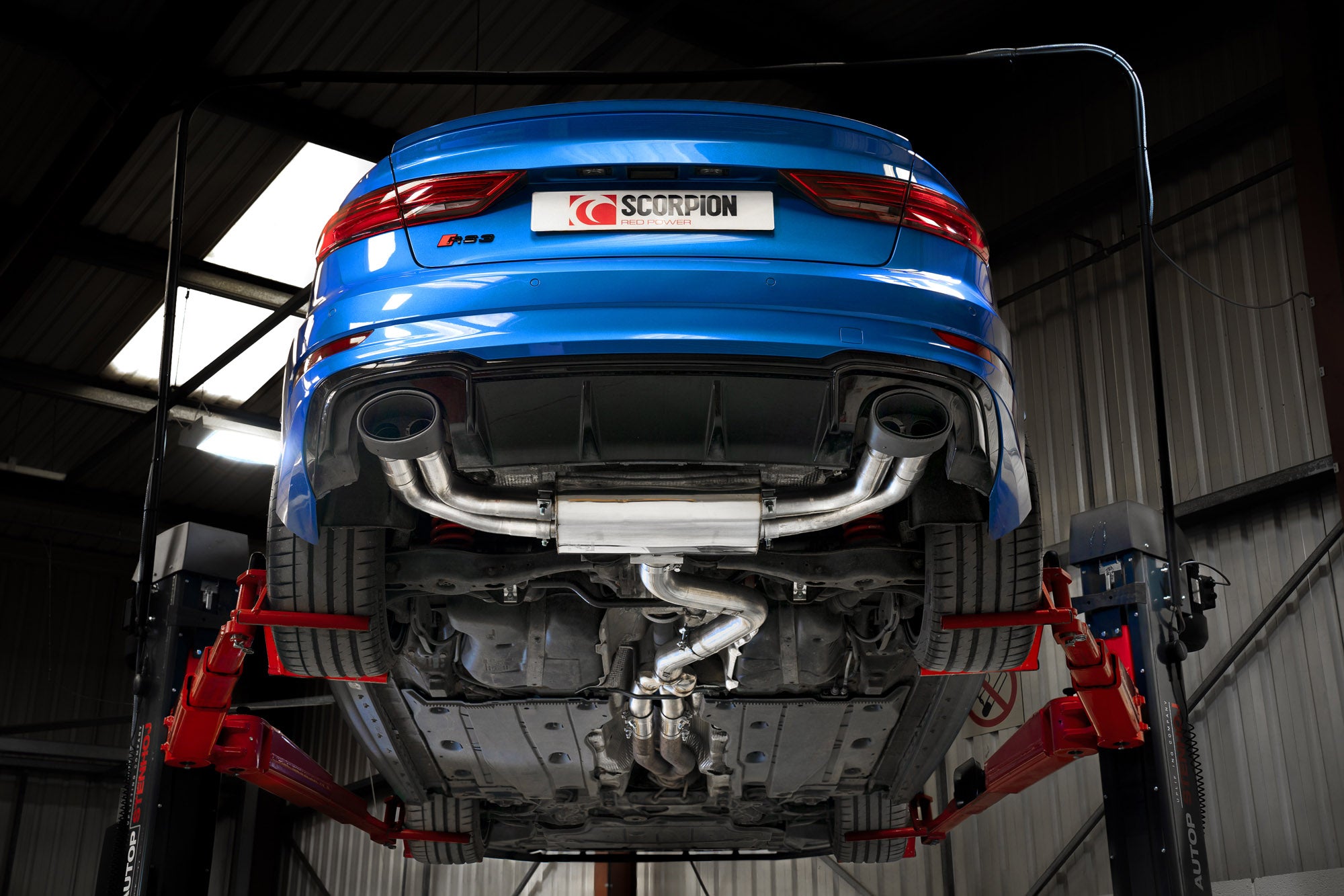 Scorpion Audi RS3 8V Non-Res GPF-Back Exhaust - rear detail view