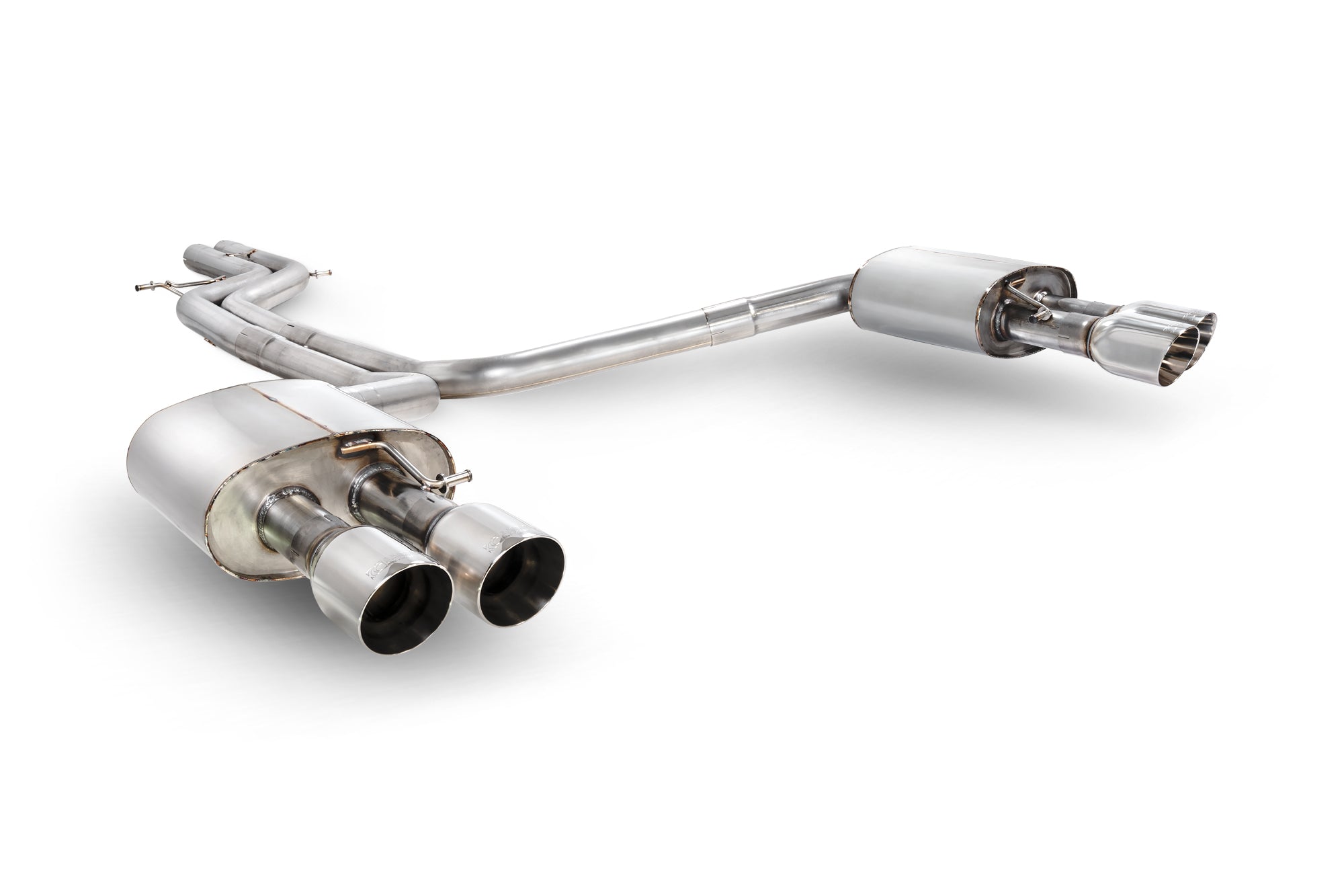 Scorpion Audi S6 S7 C7 Non-Res Half Exhaust System - product view - Polished Daytona 100mm