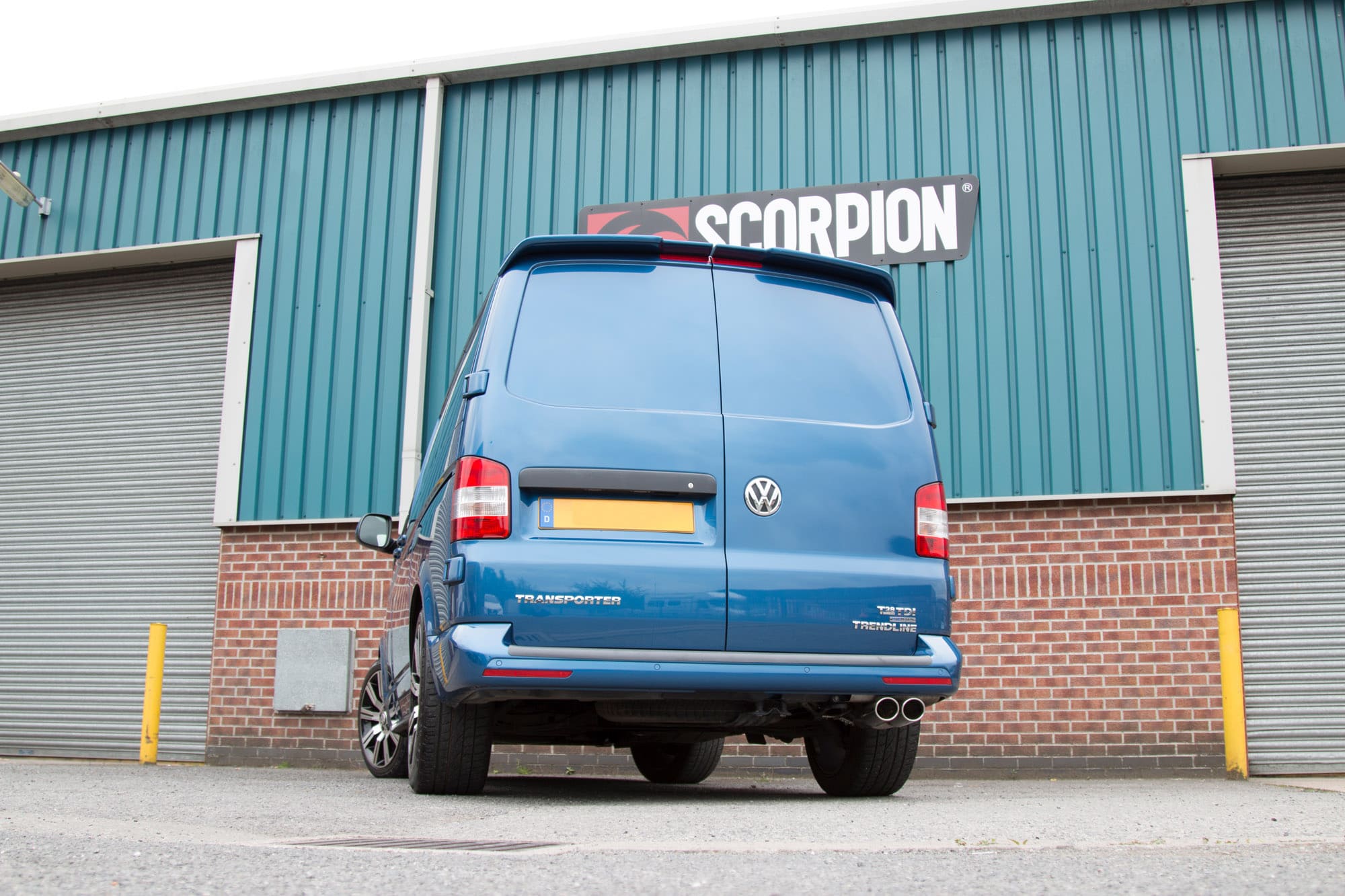 Scorpion Volkswagen Transporter 2.0 Resonated DPF-Back Exhaust - rear detail view