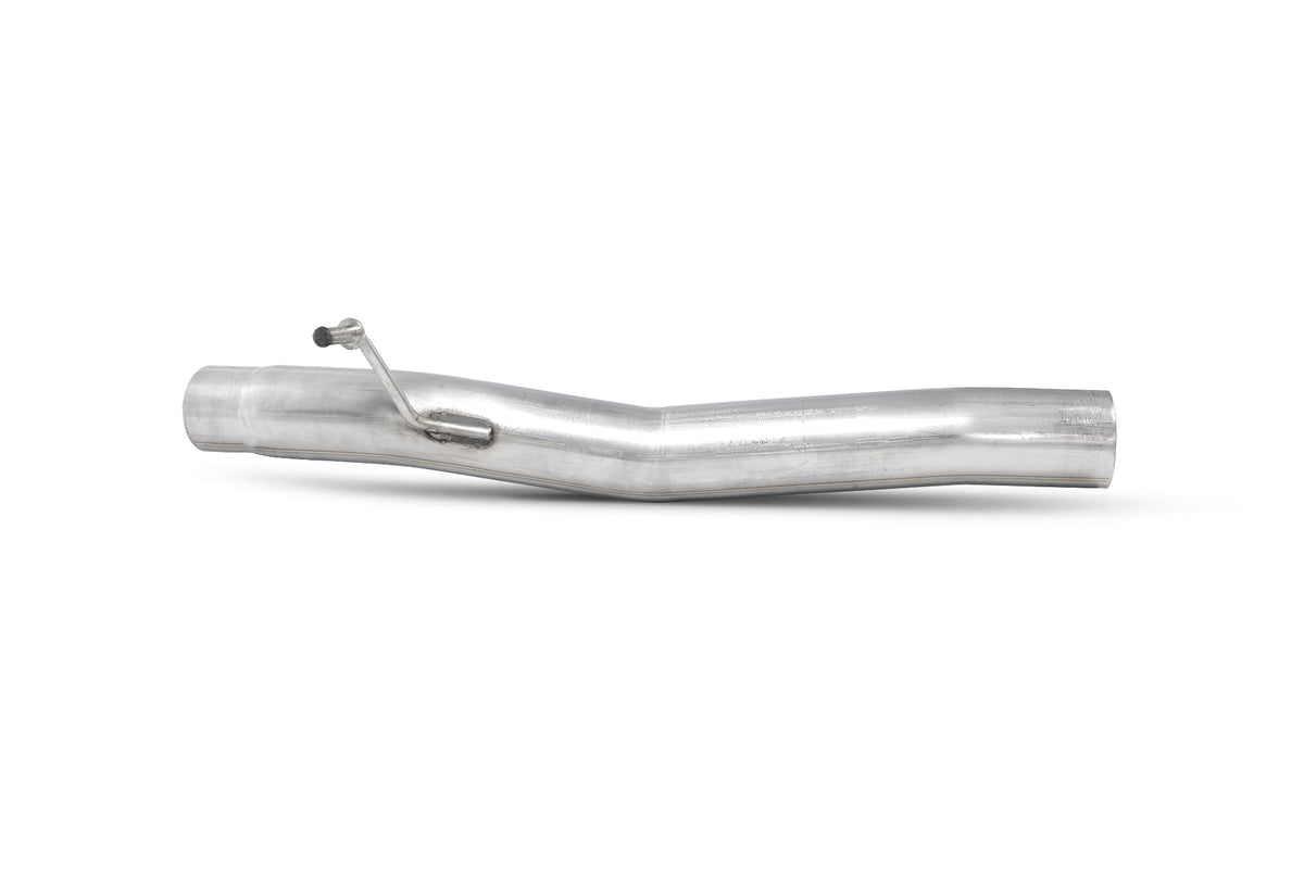 Scorpion Audi SQ2 centre silencer delete pipe in black for improved exhaust flow and performance.