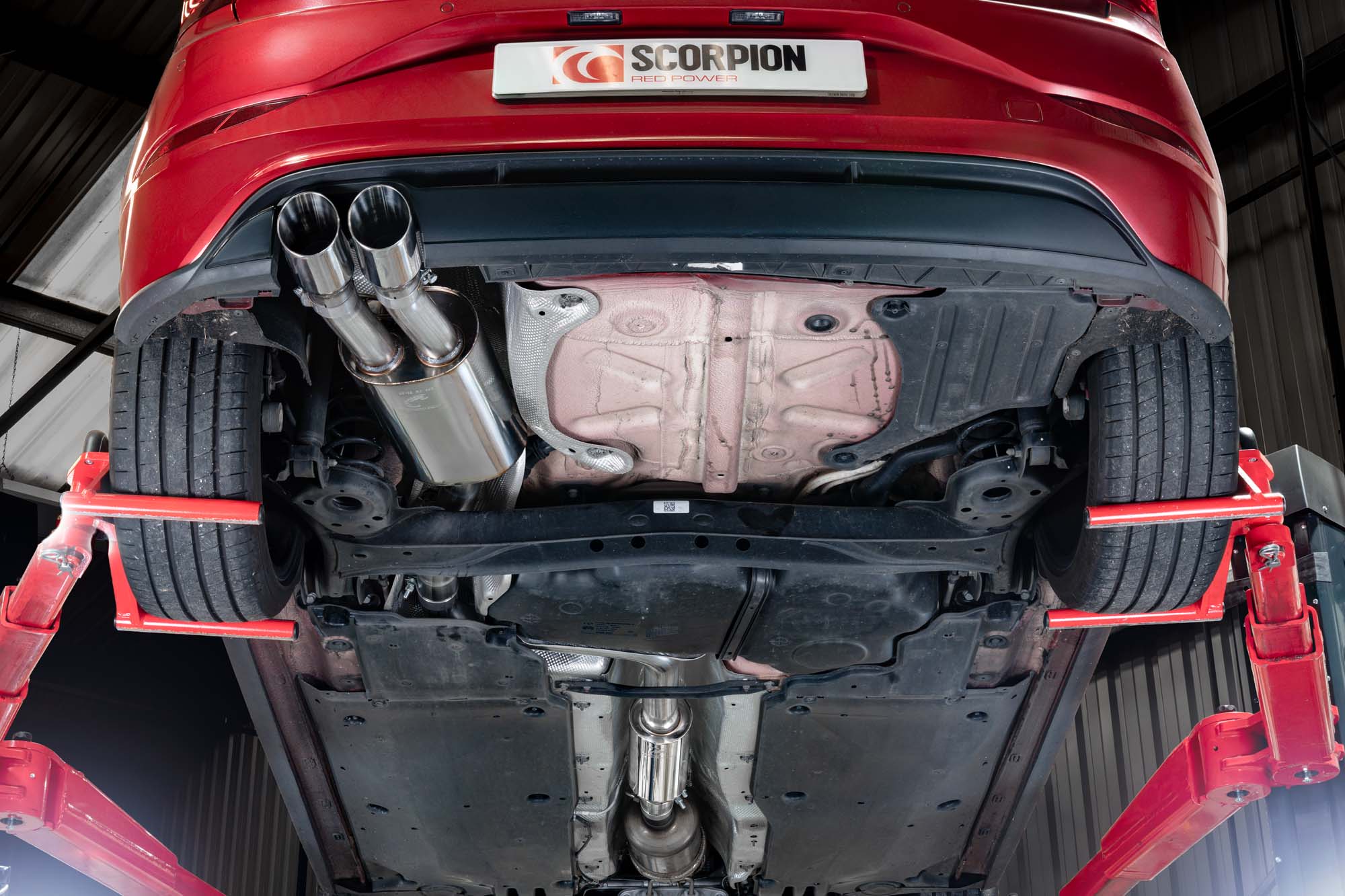 Scorpion Volkswagen Polo GTI AW (Facelift) GPF Model Resonated GPF-Back Exhaust - rear detail view
