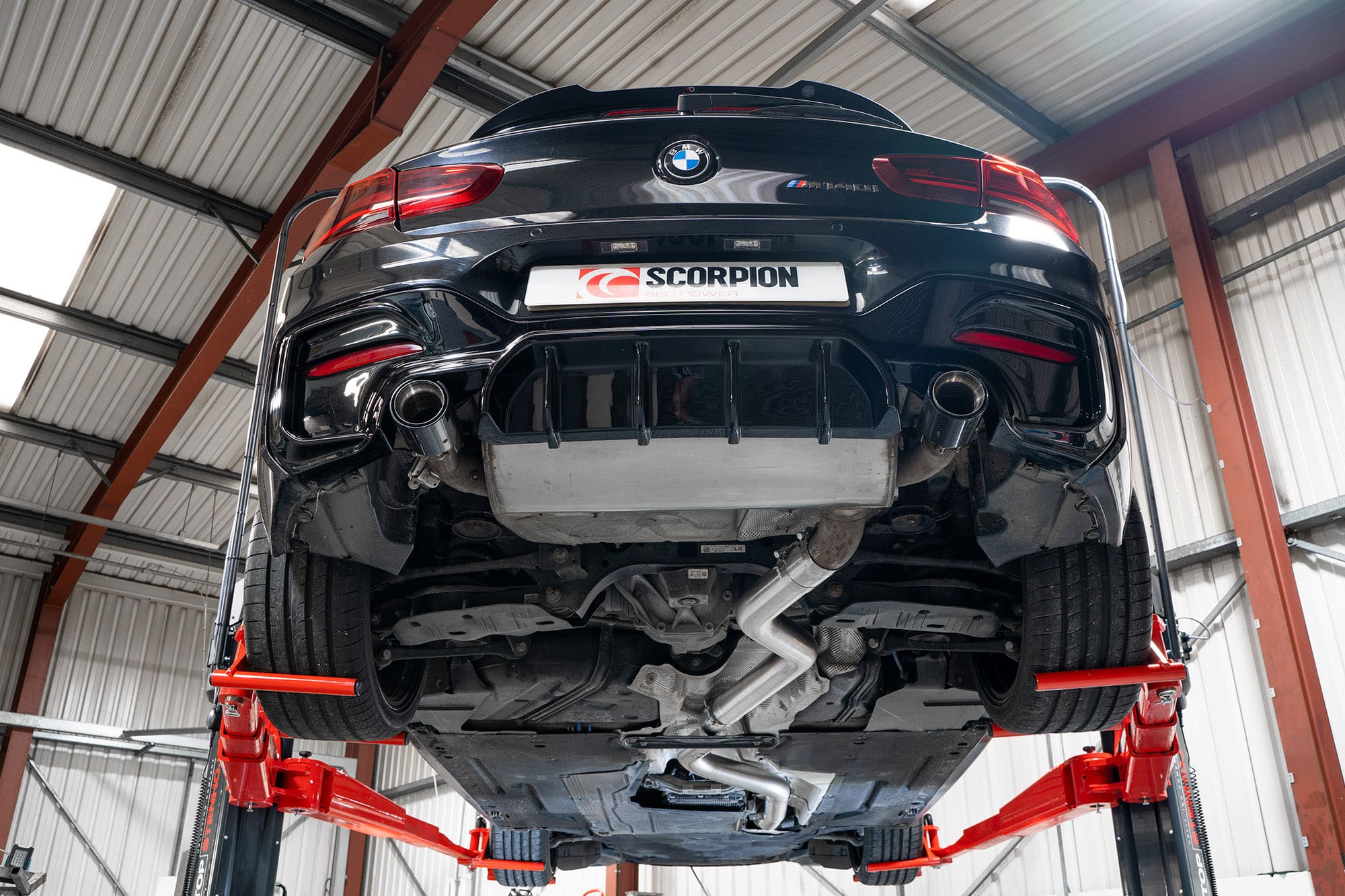 Scorpion BMW 1 Series F20 F21 F22 Resonator Delete Pipe - rear detail view