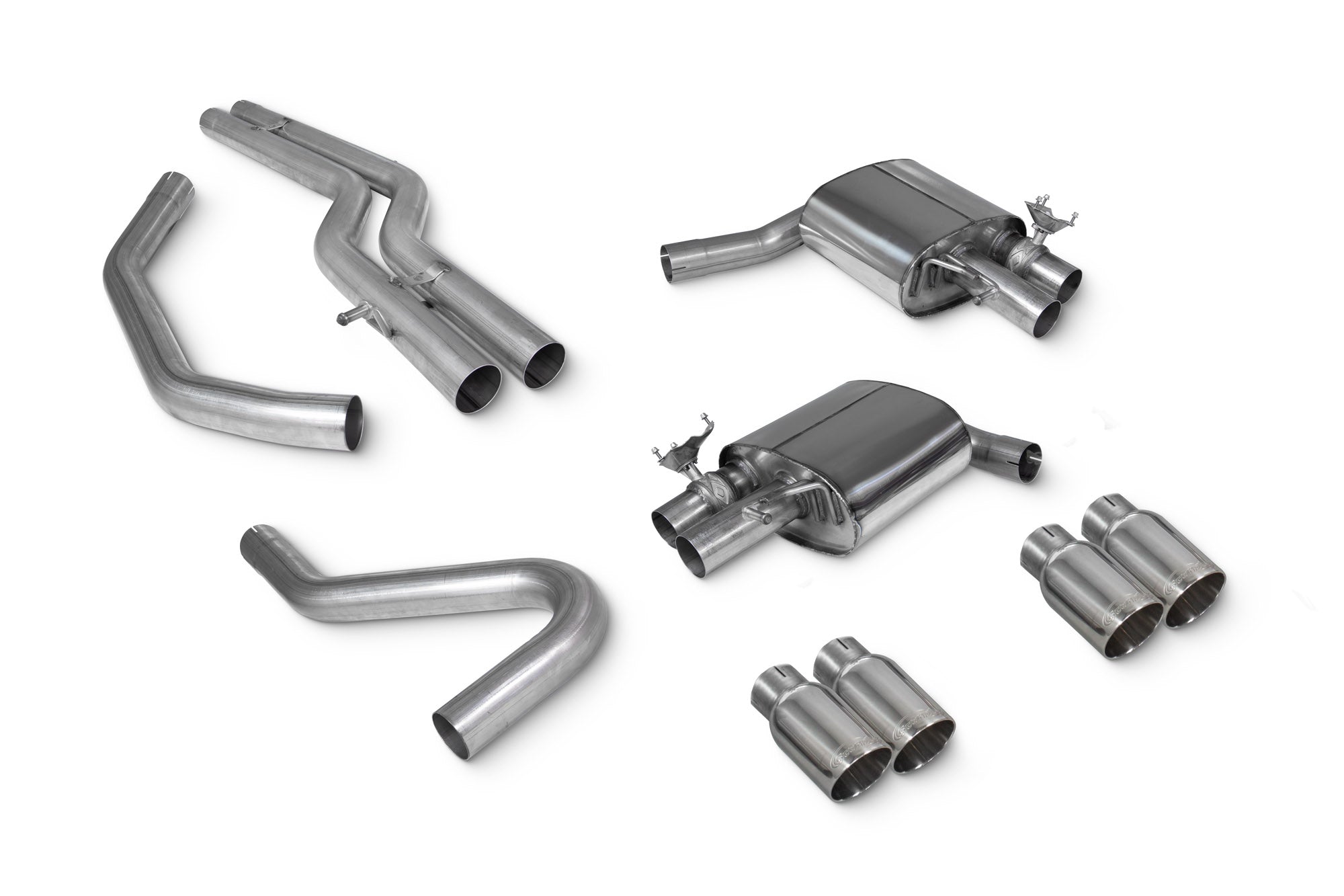Scorpion Audi S4 B9 3.0T Non-Res Half Exhaust System - rear detail view
