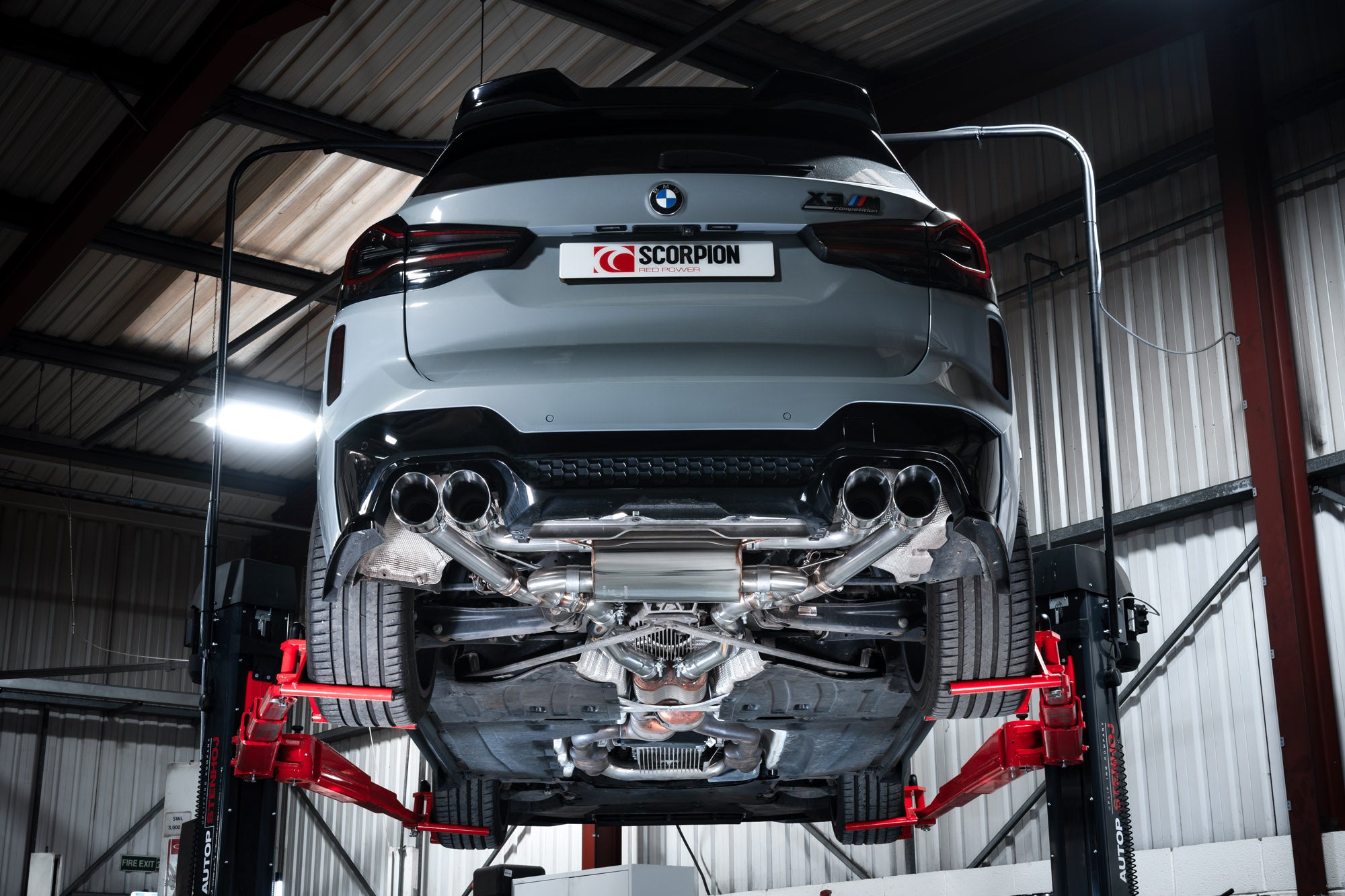 Scorpion BMW X3 G01 G02 3.0 Half Exhaust System - rear detail view