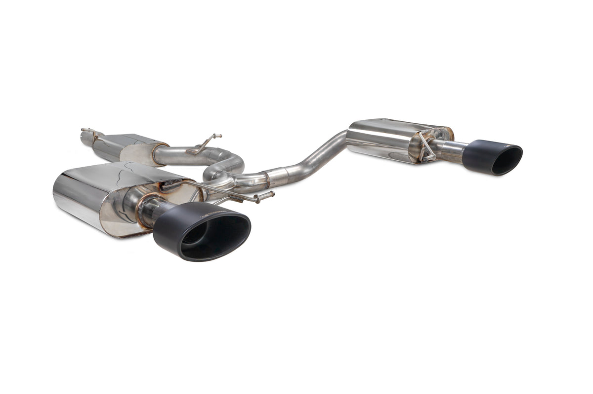 Scorpion Exhausts GPF-Back Exhaust System for Seat Leon Cupra ST 300 4Drive, showing the resonated exhaust pipes and tips.