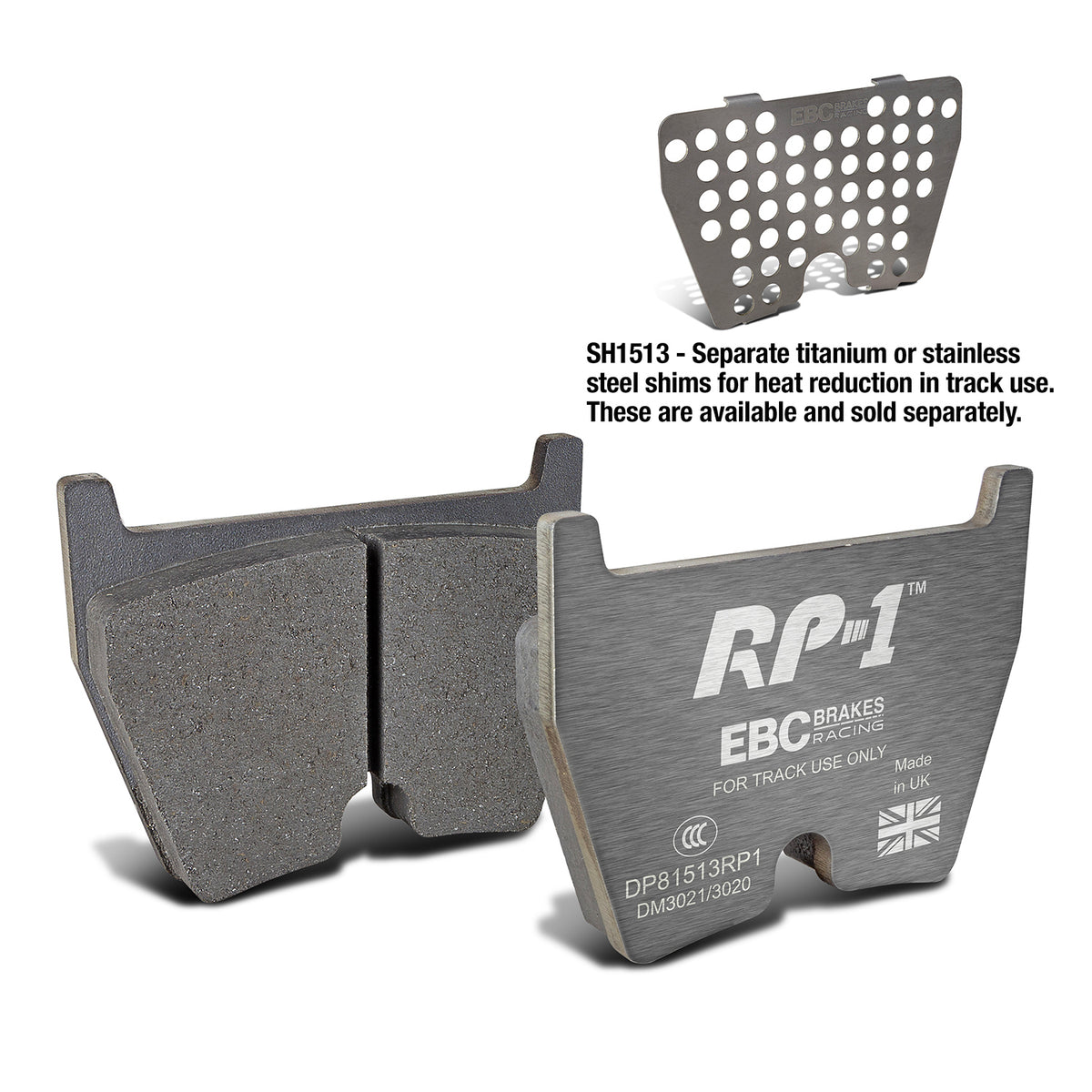 EBC Racing RP-1 front brake pads DP81513RP1 for Audi RS3 R8 TTRS and compatible Lamborghini applications