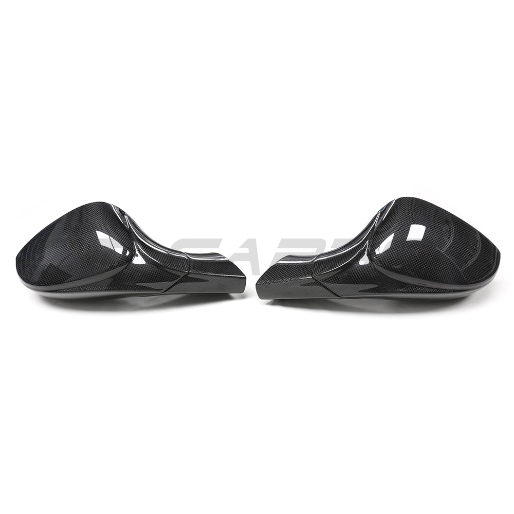Ferrari 458 and 488 full carbon fiber side mirrors by CT Carbon, showcasing lightweight, high-performance automotive mirrors
