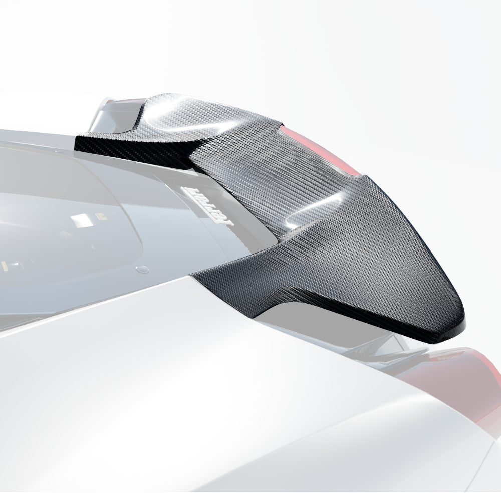 Ferrari 488 Pista carbon fibre spoiler by CT Design, showcasing sleek aerodynamic design and lightweight carbon fibre material.