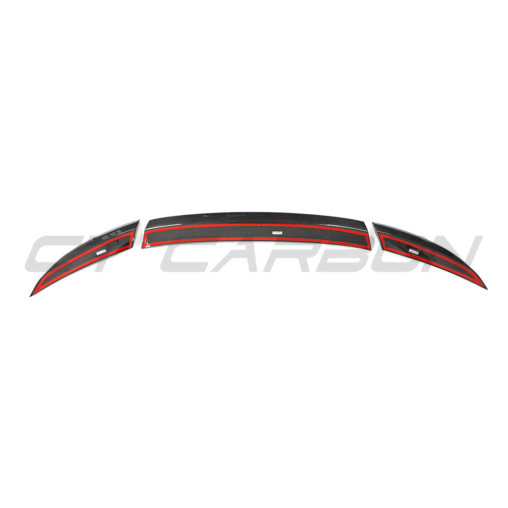 Ferrari 812 Superfast carbon fibre spoiler by CT Carbon, showcasing sleek aerodynamic design and lightweight construction.