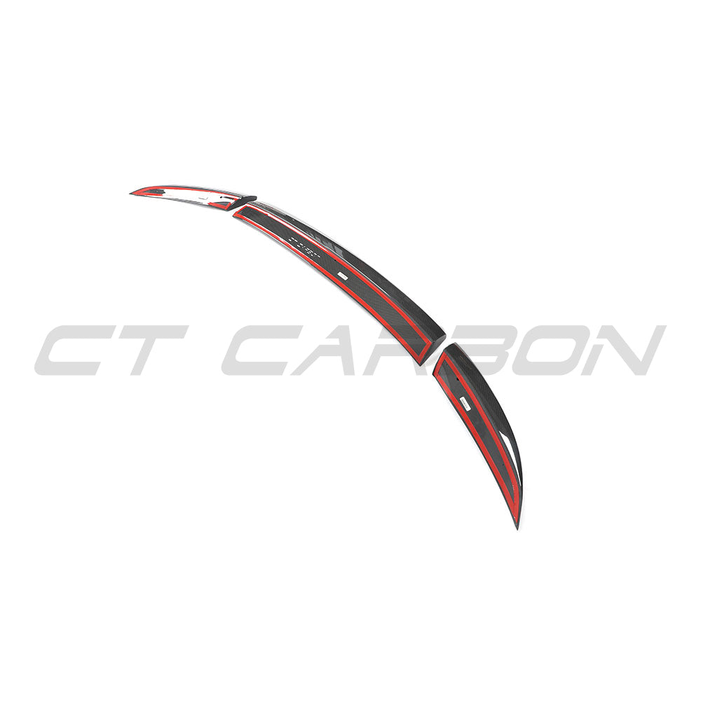 Carbon fibre spoiler for Ferrari 812 Superfast by CT Carbon, showcasing sleek aerodynamic design and high-performance materials.