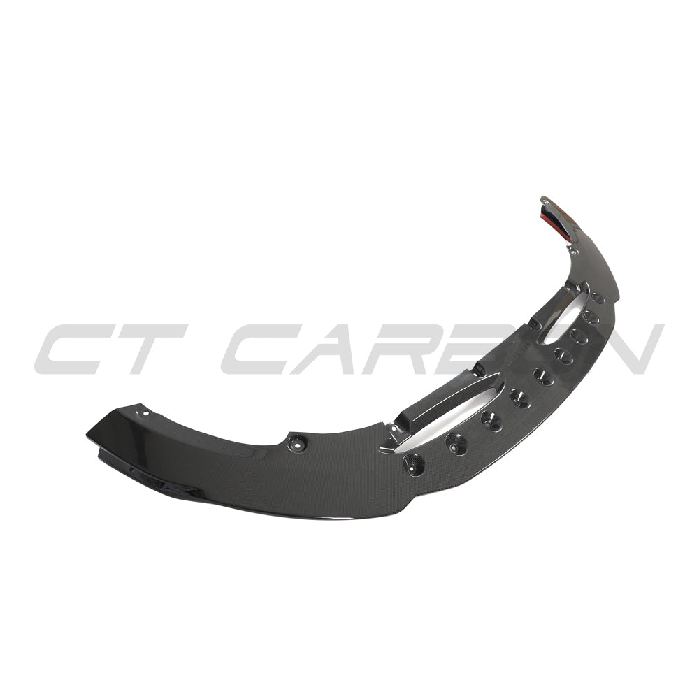 Ferrari 812 Superfast & GTS carbon fibre splitter by CT Carbon, showcasing sleek, lightweight aerodynamic design.