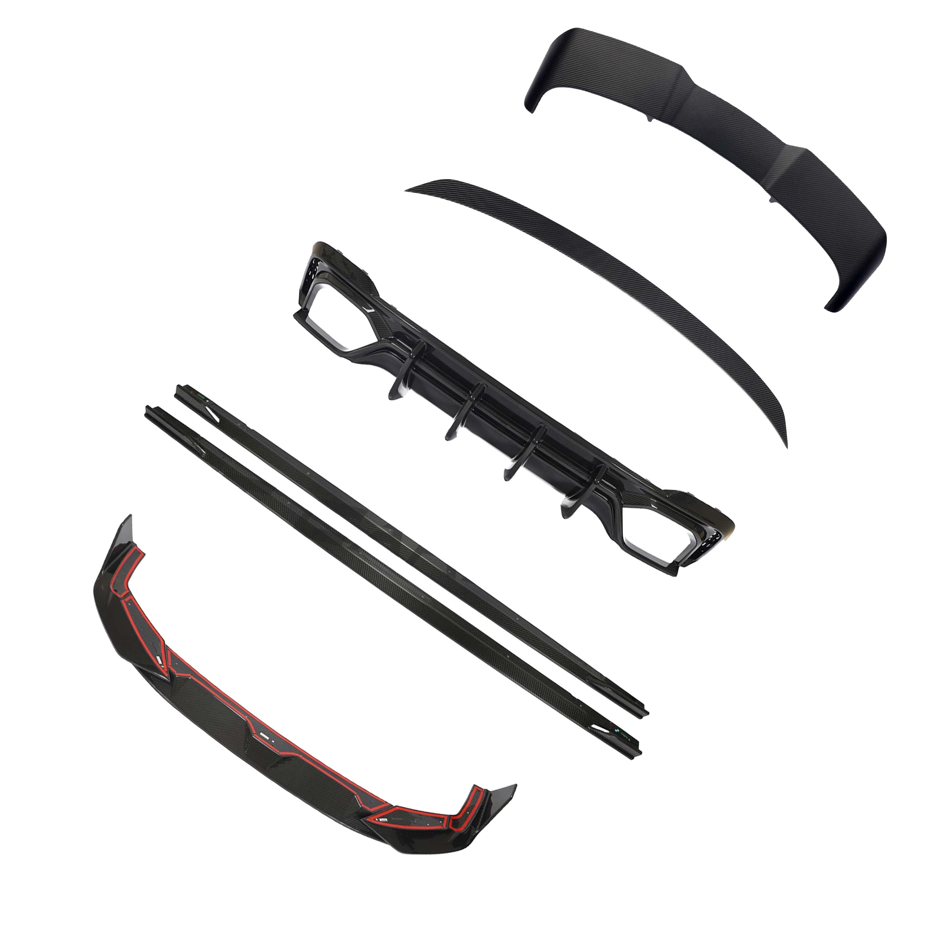 Audi RS6 C8 full carbon fiber kit V2 from CT Carbon, featuring carbon fiber panels and accents on the car's exterior.