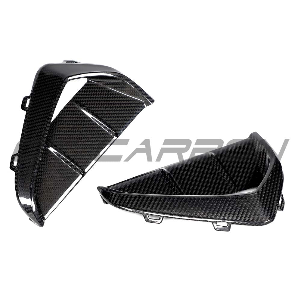 Carbon fibre front bumper vents for Audi RS3 8Y 2025+ by CT Carbon, automotive accessories with a sleek, aerodynamic design.