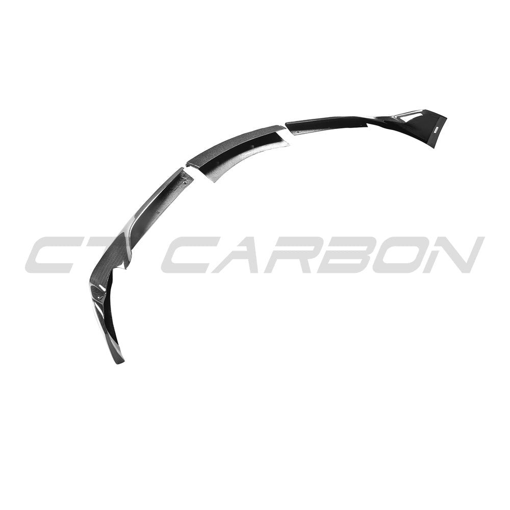 Toyota Supra 2019+ A90 carbon fibre splitter by CT Carbon, showcasing sleek design and lightweight construction.