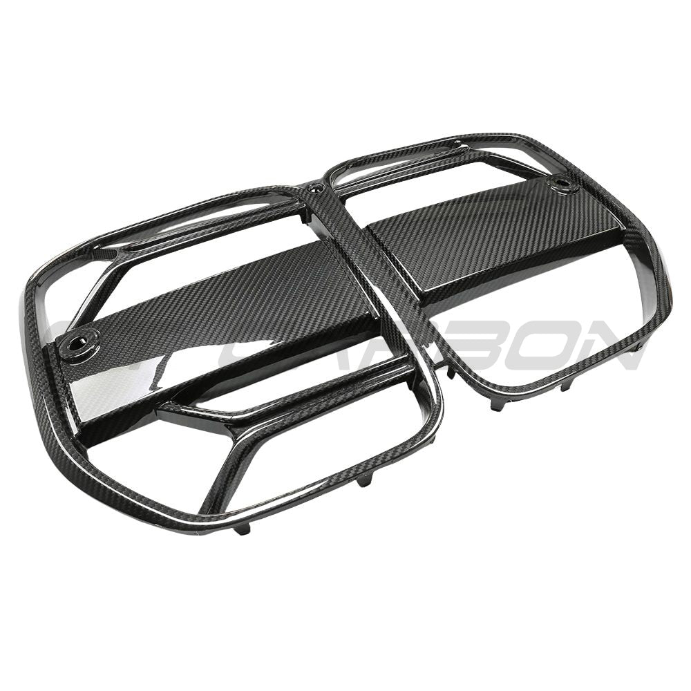 BMW 4 Series G22 G23 carbon fibre CSL grille with ACC from CT Carbon, showcasing sleek, lightweight design and sporty style.