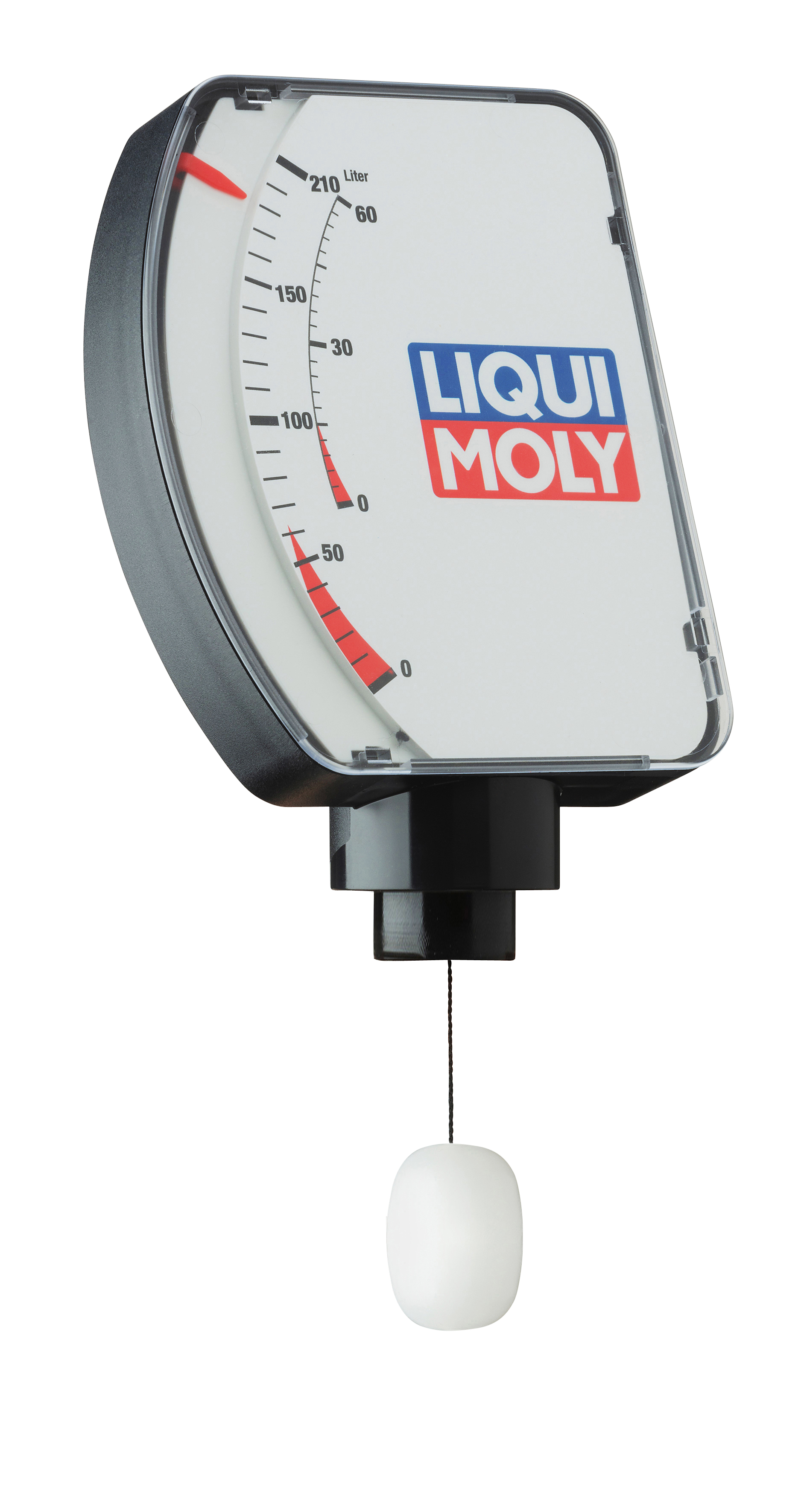 Liqui Moly drum fill level indicator, a workshop tool, showing a clear gauge and measurement markings for accurate drum level reading.