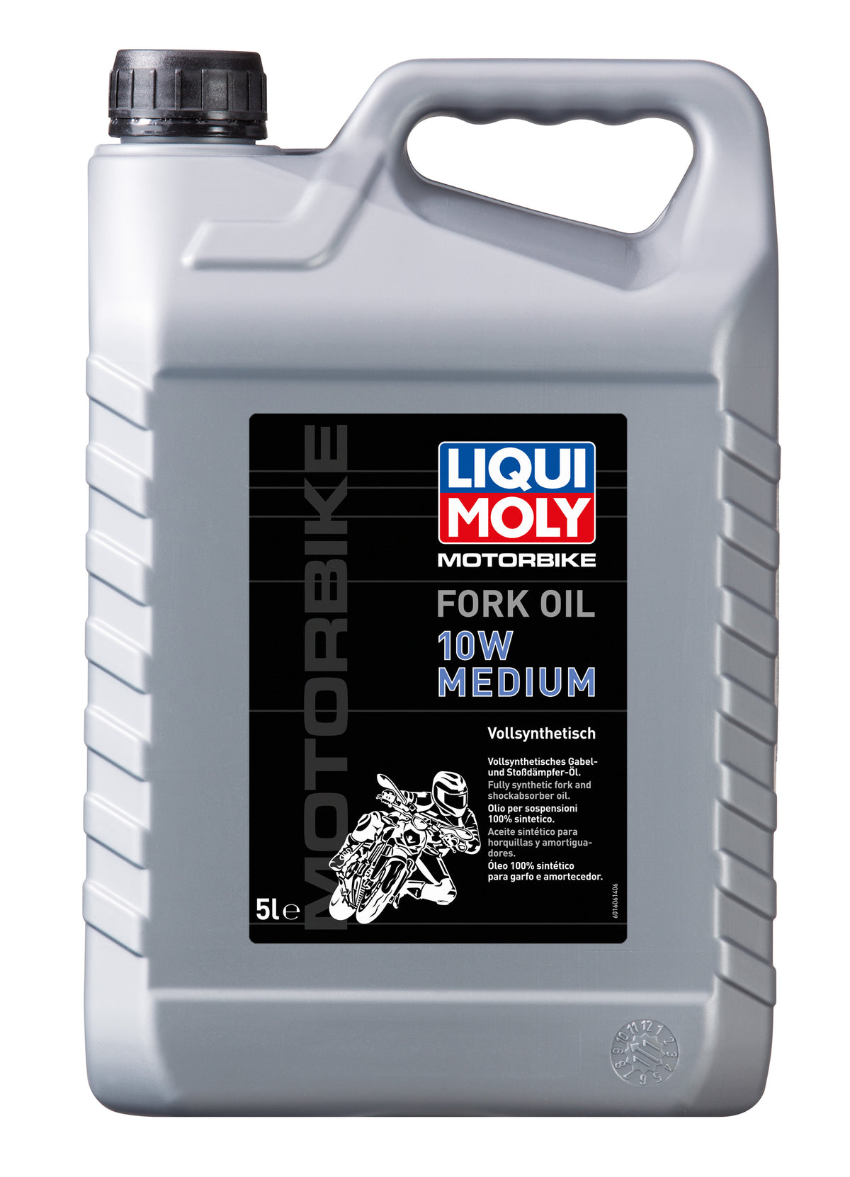 Liqui Moly Motorbike Fork Oil 10W Medium bottle with label, designed for motorcycle suspension fork lubrication.