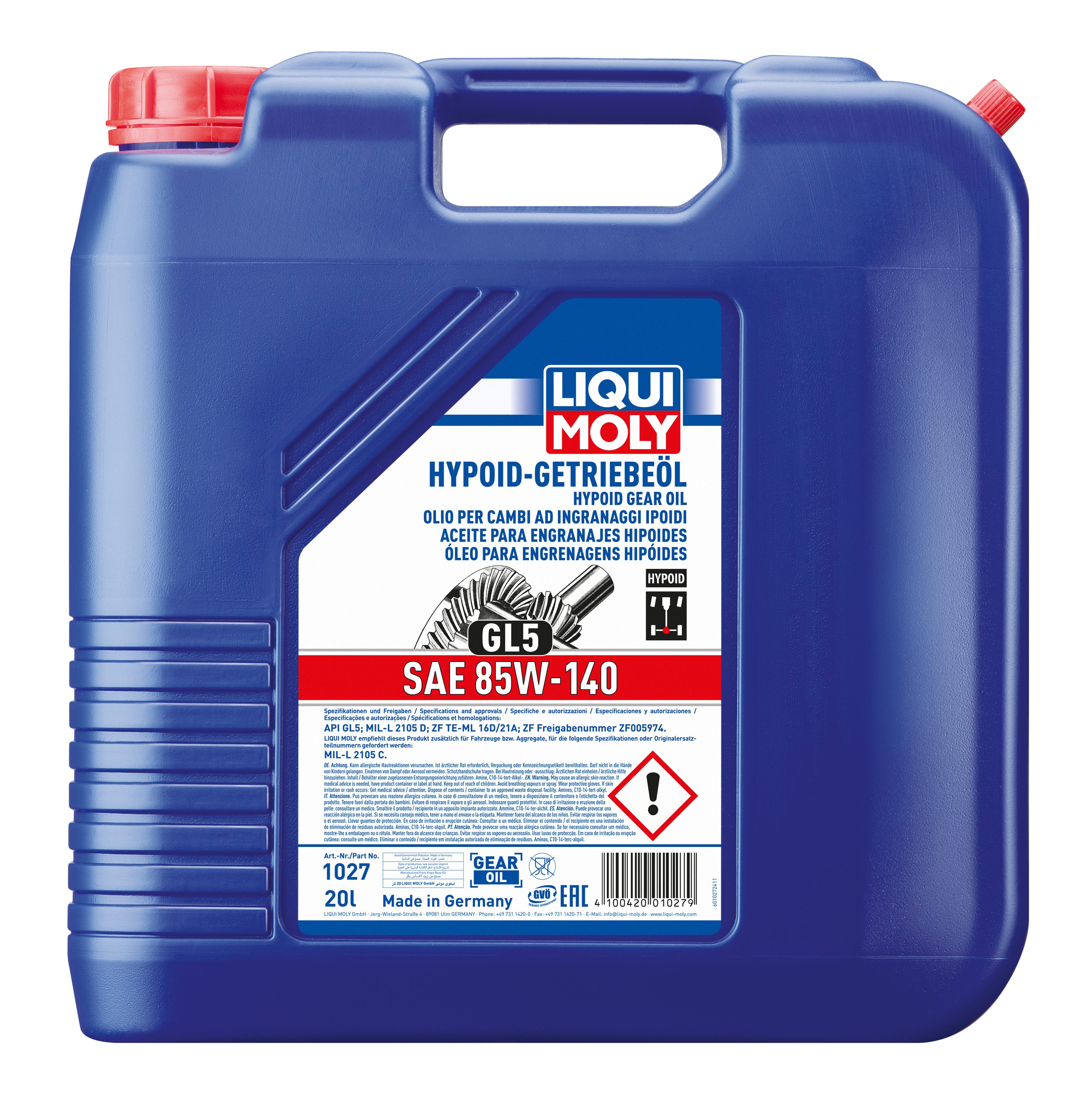 Liqui Moly Hypoid Gear Oil GL5 SAE 85W-140 - 20 Litres