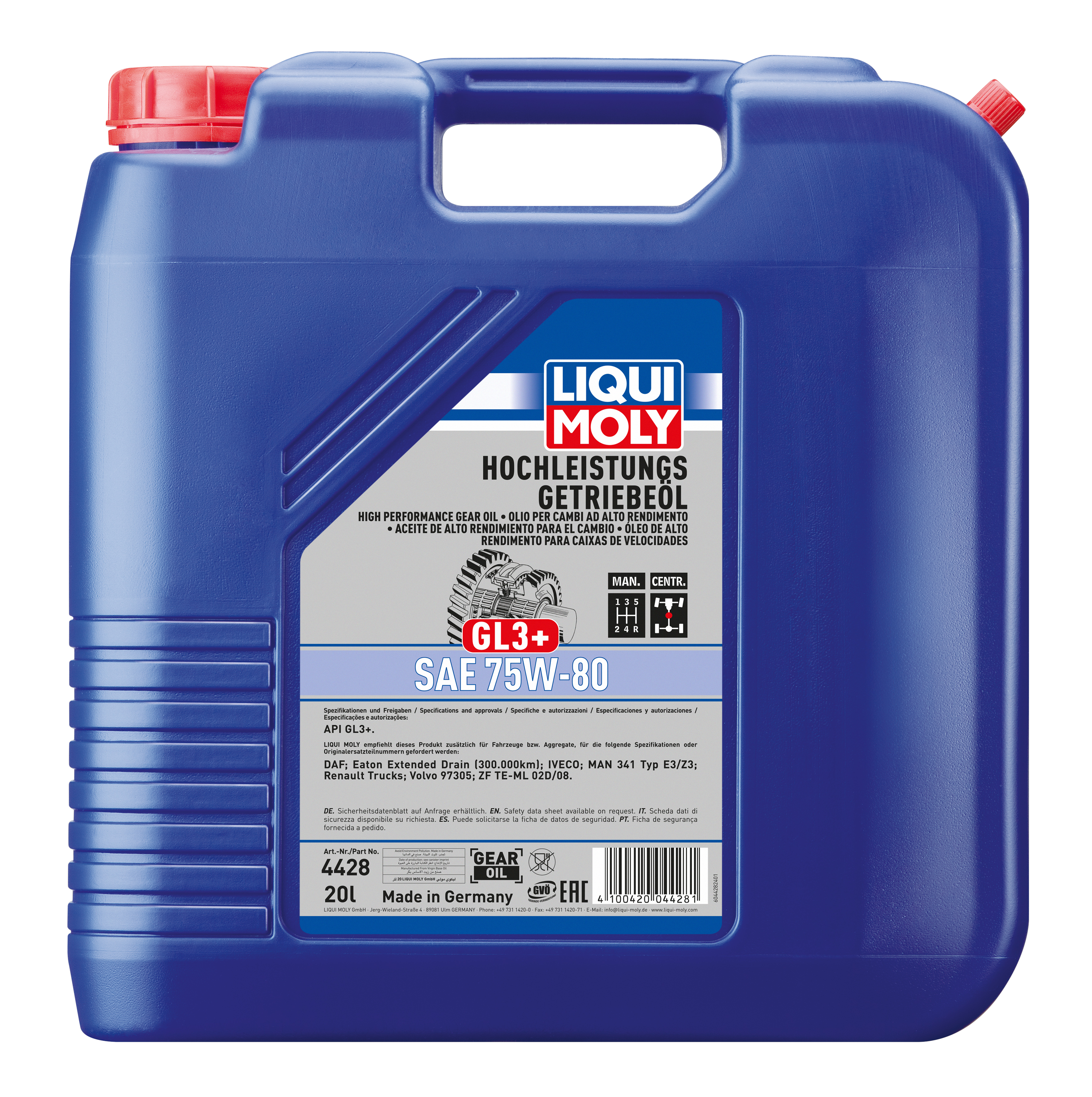 Liqui Moly High Performance Gear Oil GL3+ SAE 75W-80 - 20 Litres