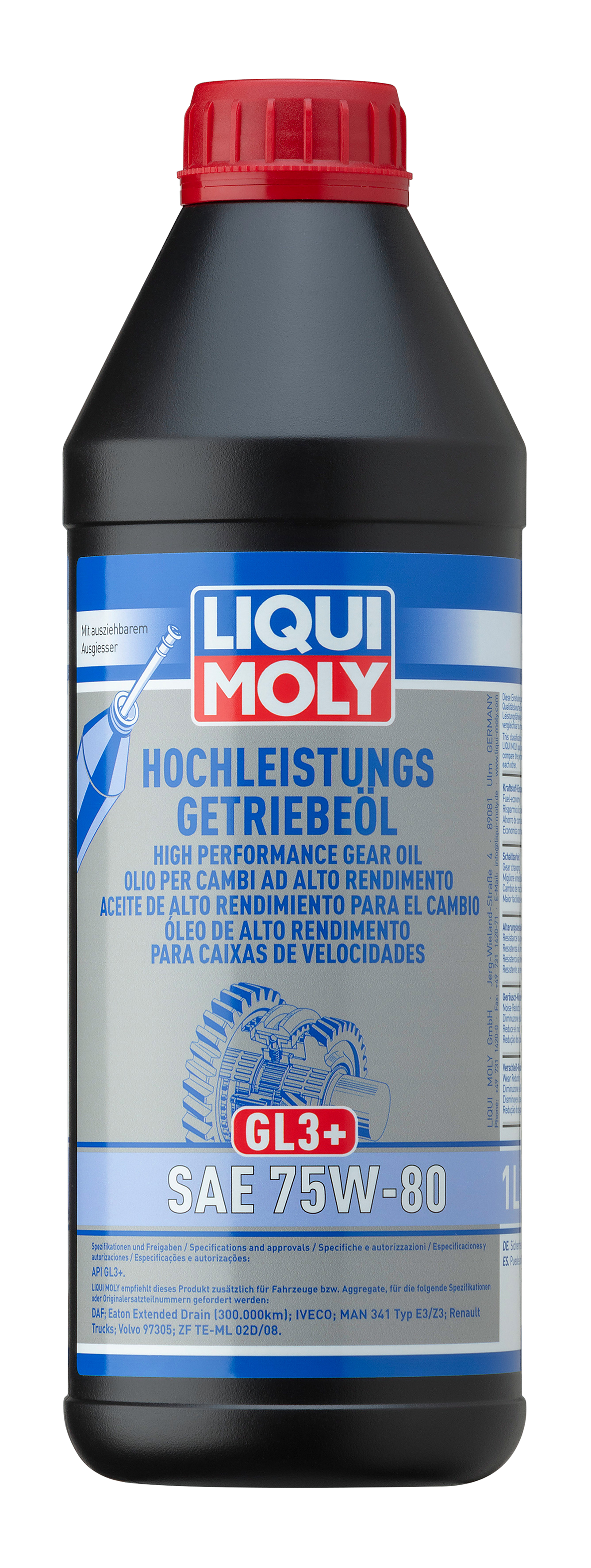 Liqui Moly High Performance Gear Oil GL3+ SAE 75W-80 - 1 Litre