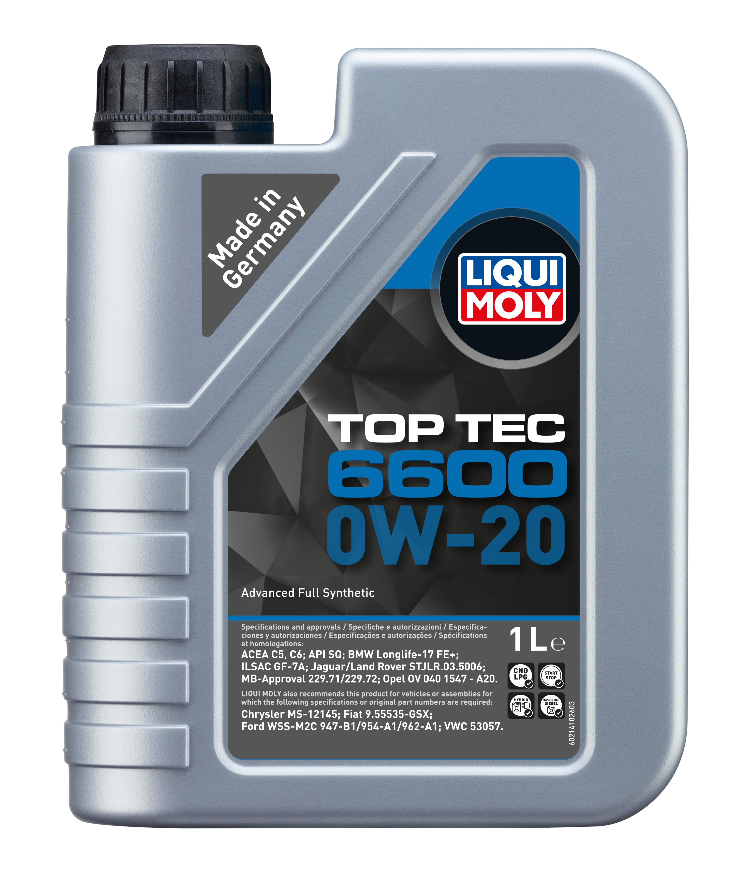 Liqui Moly Top Tec 6600 Engine Oil 0W-20 1 Litre - LQM-21410