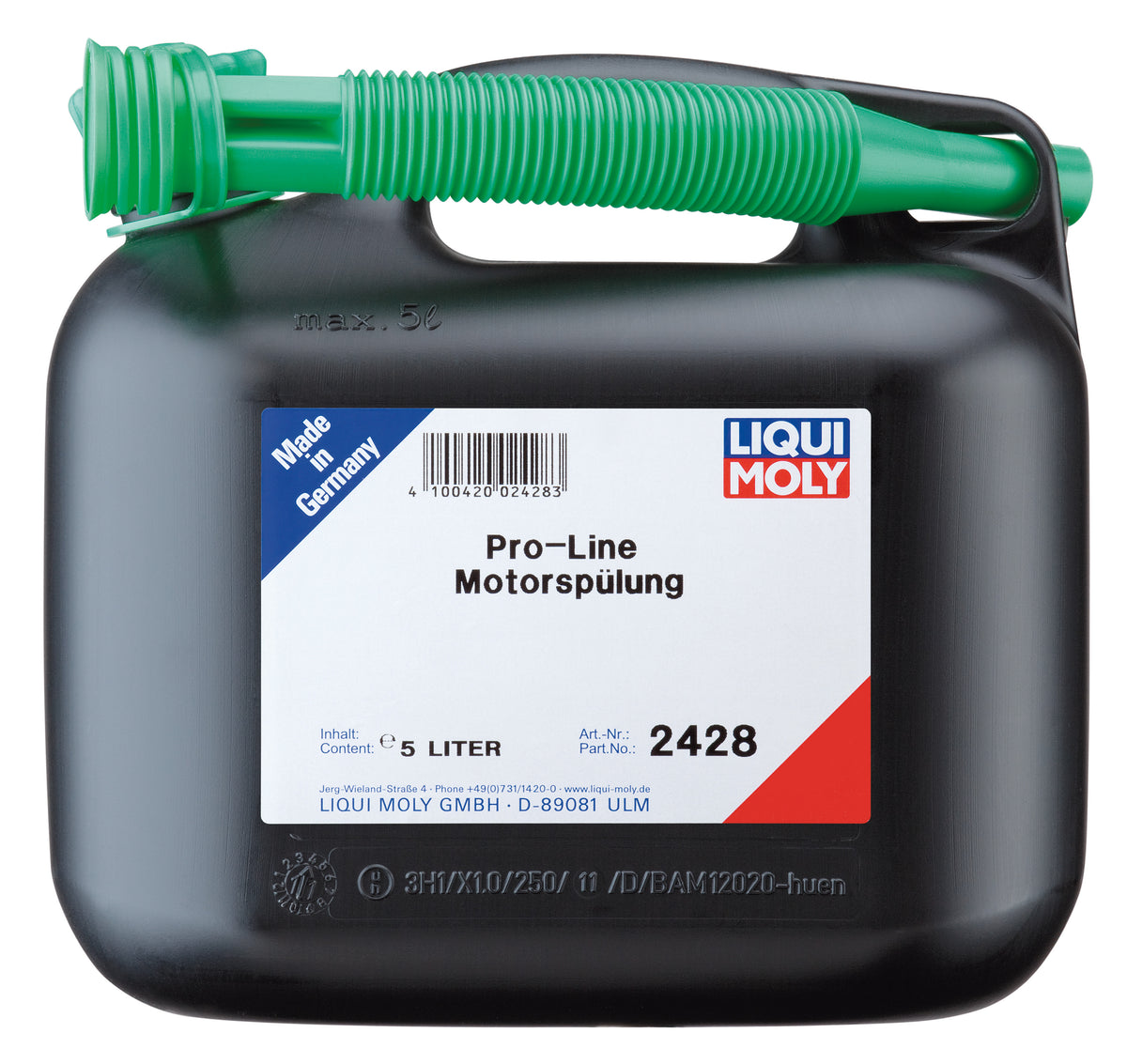 Liqui Moly Pro-Line Engine Flush additive bottle for engine cleaning and maintenance, featuring a blue and white label.