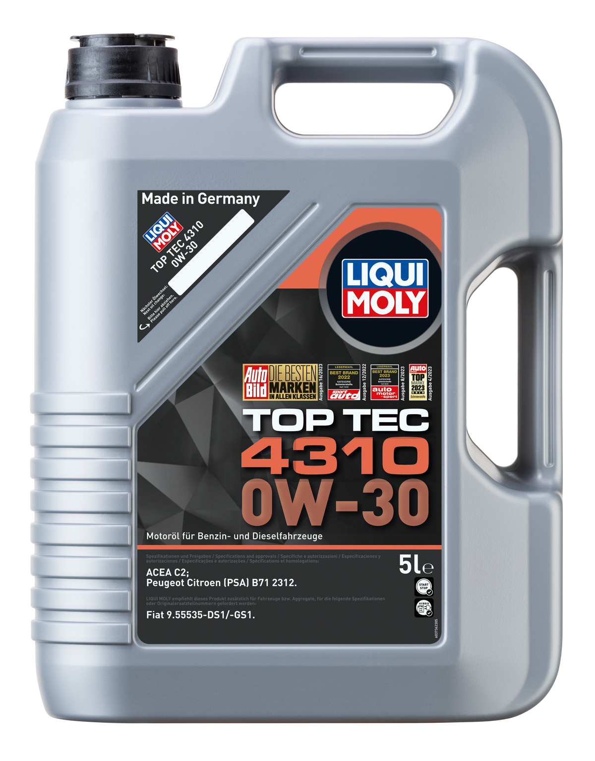 Liqui Moly Top Tec 4310 0W-30 engine oil container, high-performance motor oil for vehicle engines