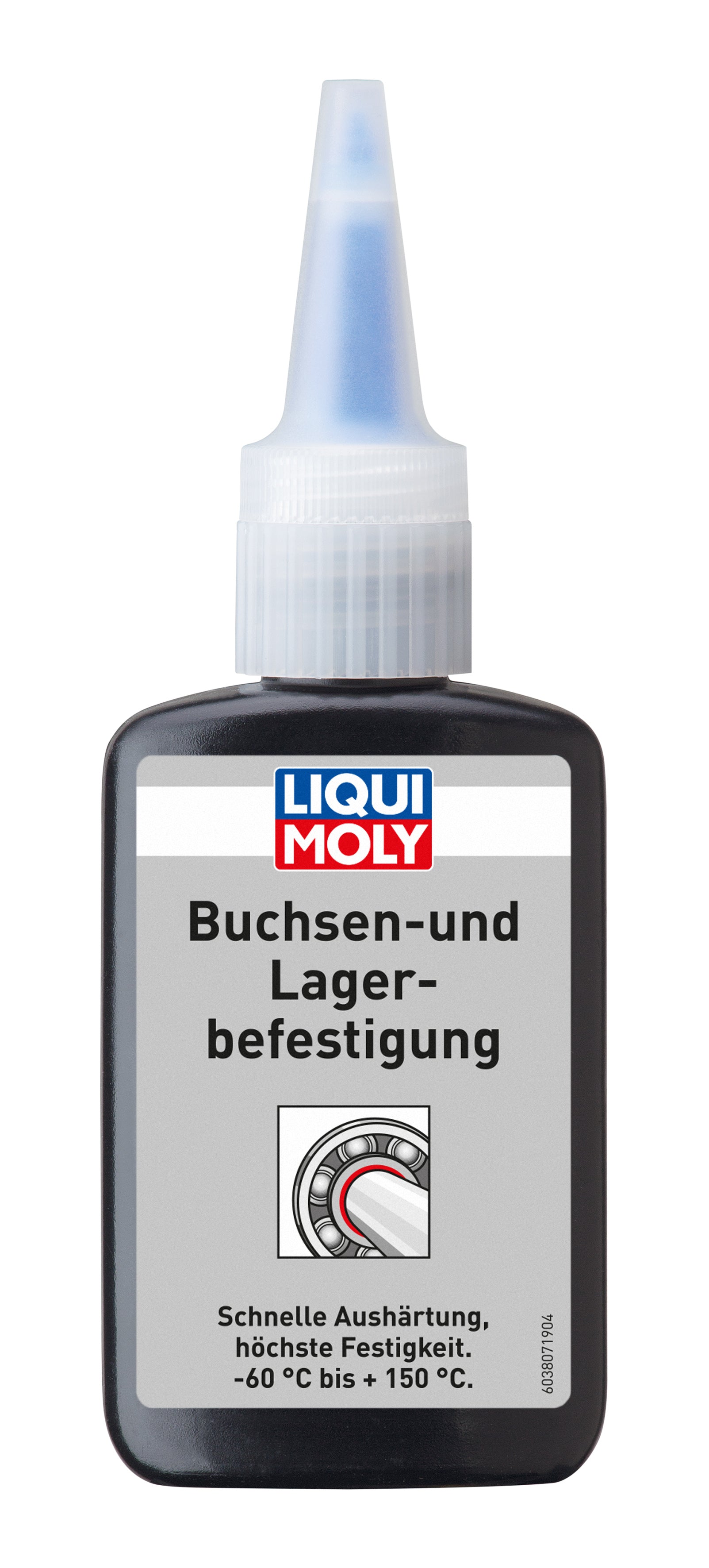 Liqui Moly Bushing and Bearing Fixation adhesive tube for automotive sealant and bonding applications.
