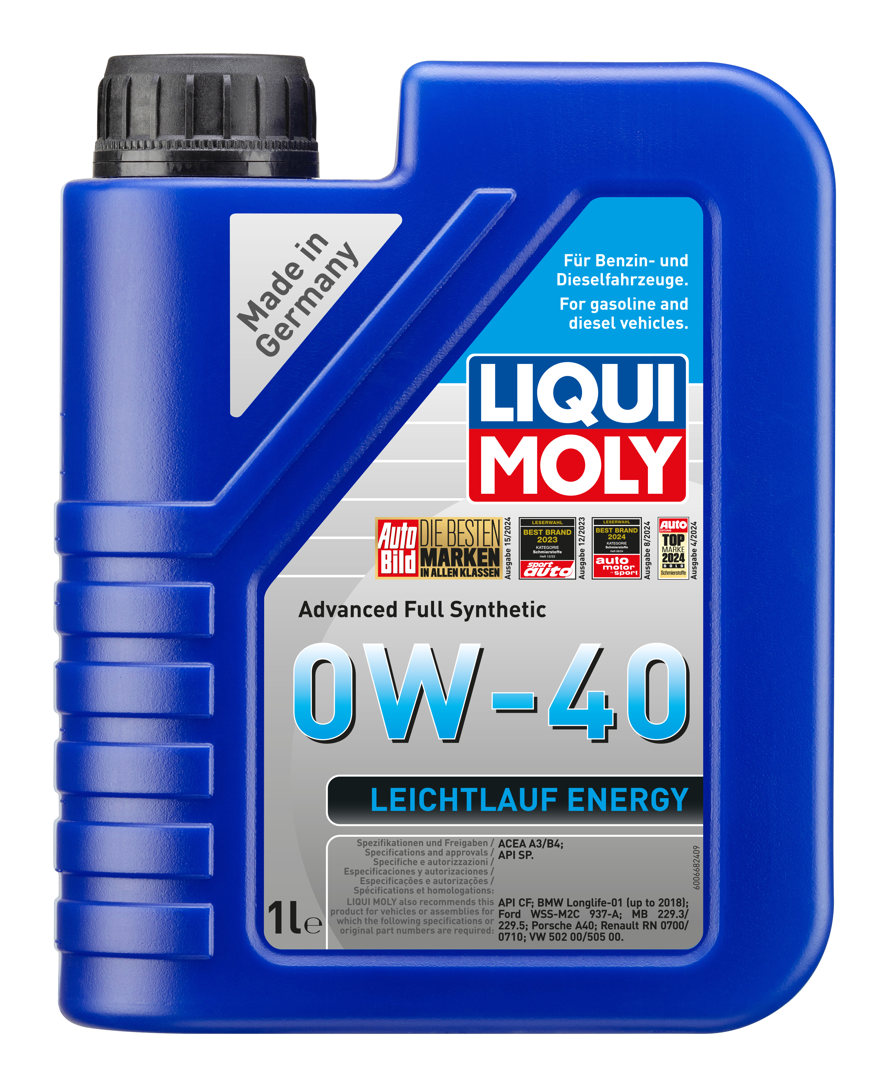 Liqui Moly Smooth Running Energy Engine Oil 0W-40 - 1 Litre