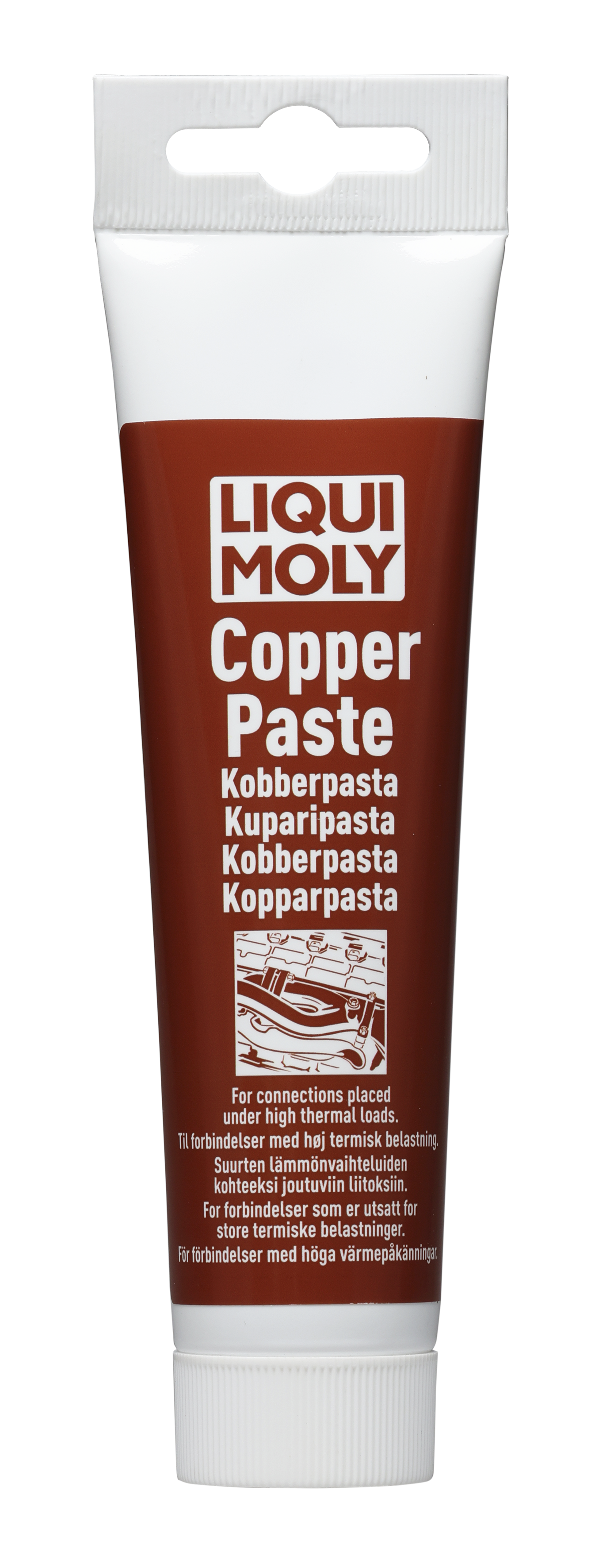 Liqui Moly Copper Paste grease and lubricant in a container, used for high-temperature and metal-to-metal lubrication applications.