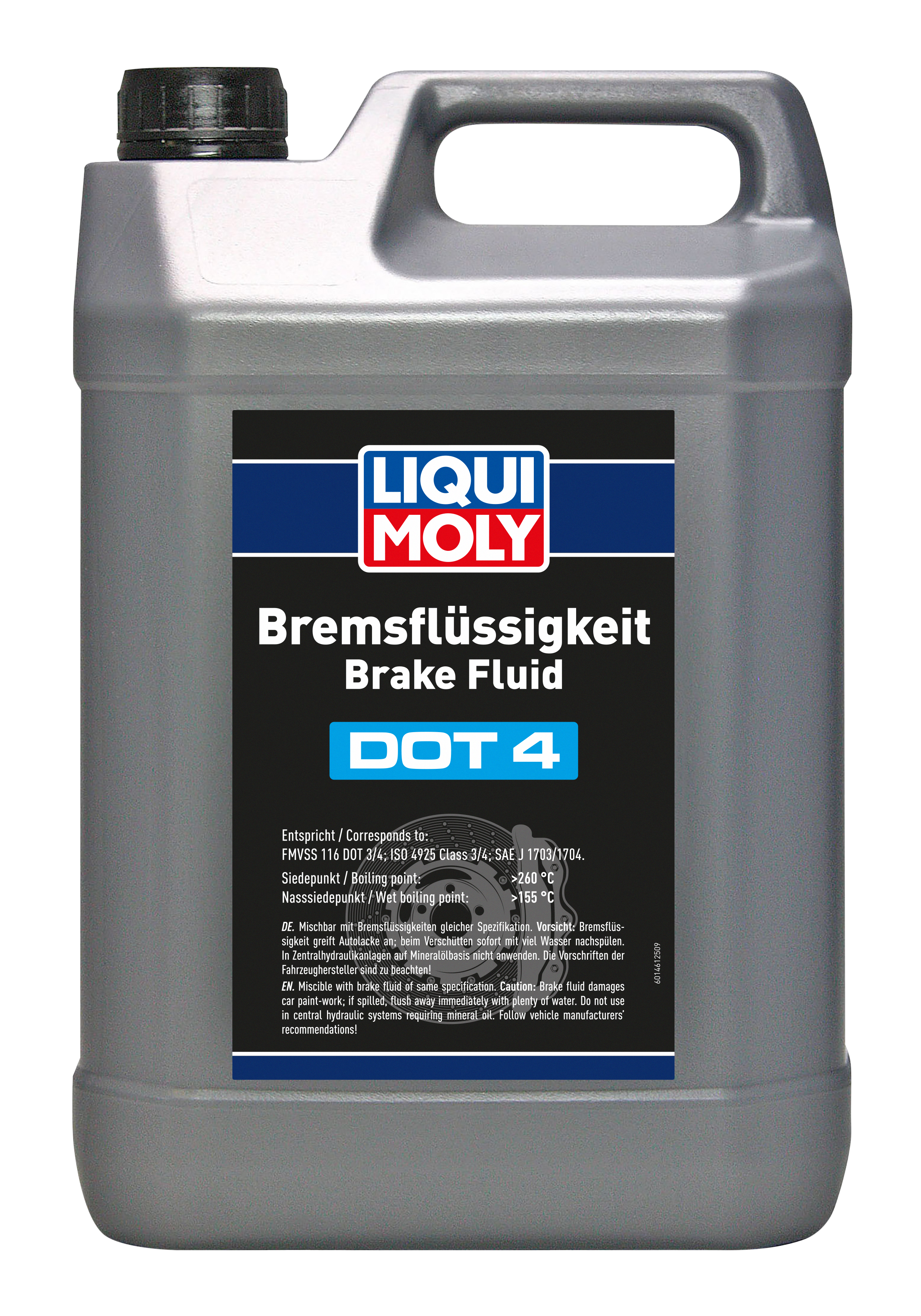 Liqui Moly Brake Fluid Dot 4 in a container, suitable for vehicle brake systems, with a clear label on the bottle.