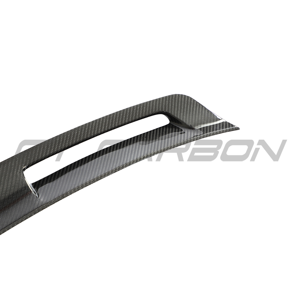 Porsche 911 992 Carrera carbon fibre spoiler by CT Carbon, showcasing the sleek aerodynamic design and carbon fibre finish.