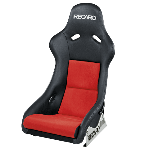 Recaro Pole Position Sport Bucket Seat with ABE, showcasing its racing-style design and high-performance upholstery.