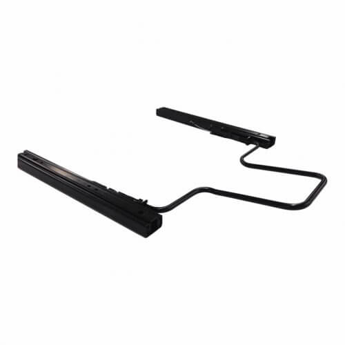 Recaro bucket seat runners, adjustable sliders for Recaro racing seats, with metal mounting brackets and sliding mechanisms.