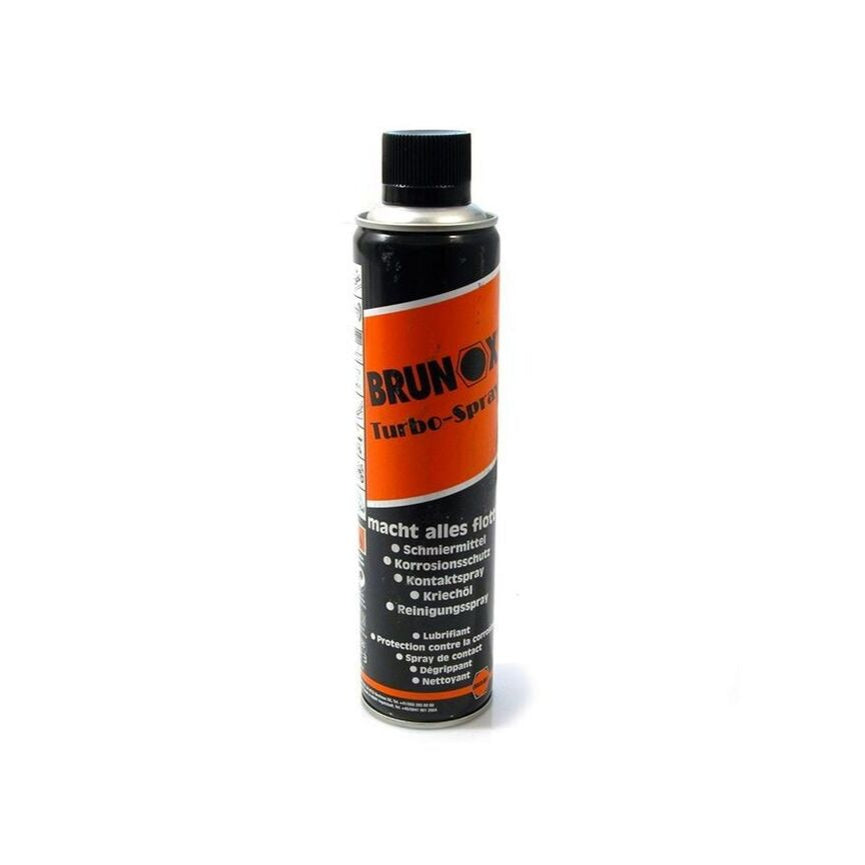 Genuine BMW Brunox Turbo Multifunction Spray 400ml for vehicle care, showing the spray bottle with label and nozzle.